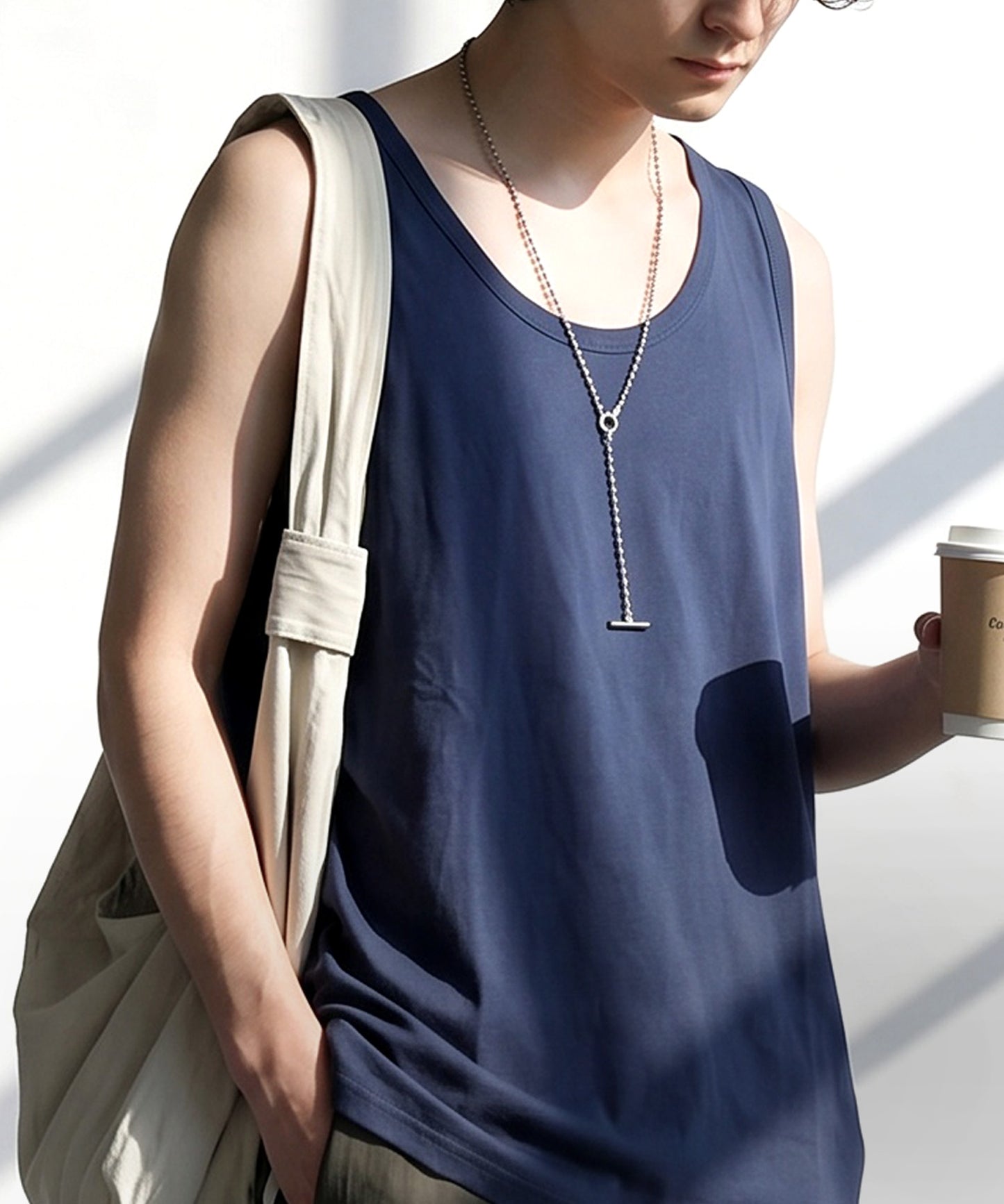 Sweat-Stain Resistant 100% Cotton U-Neck Tank Top Men’s