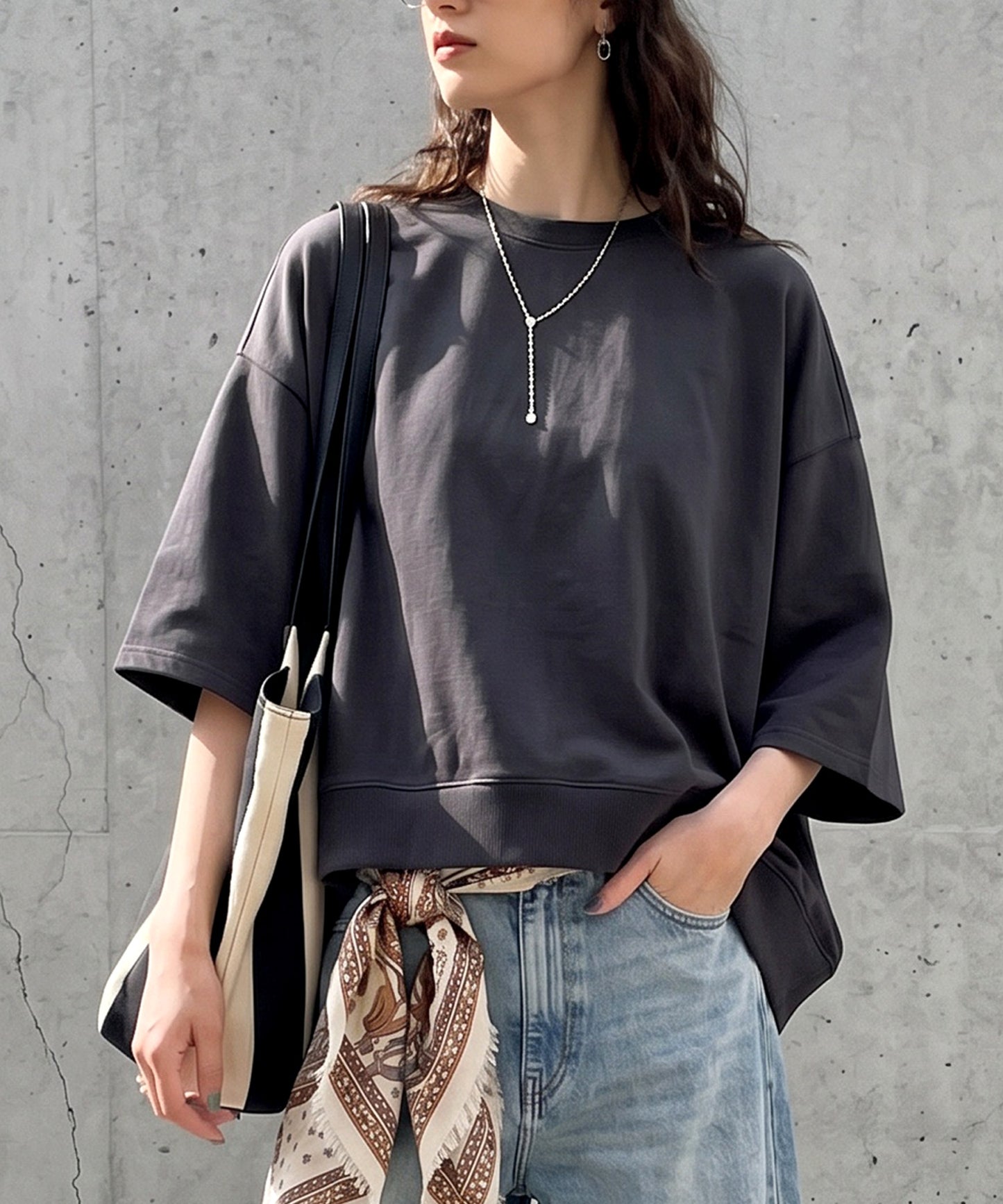 100% Cotton Drop Shoulder T-Shirt Ladies