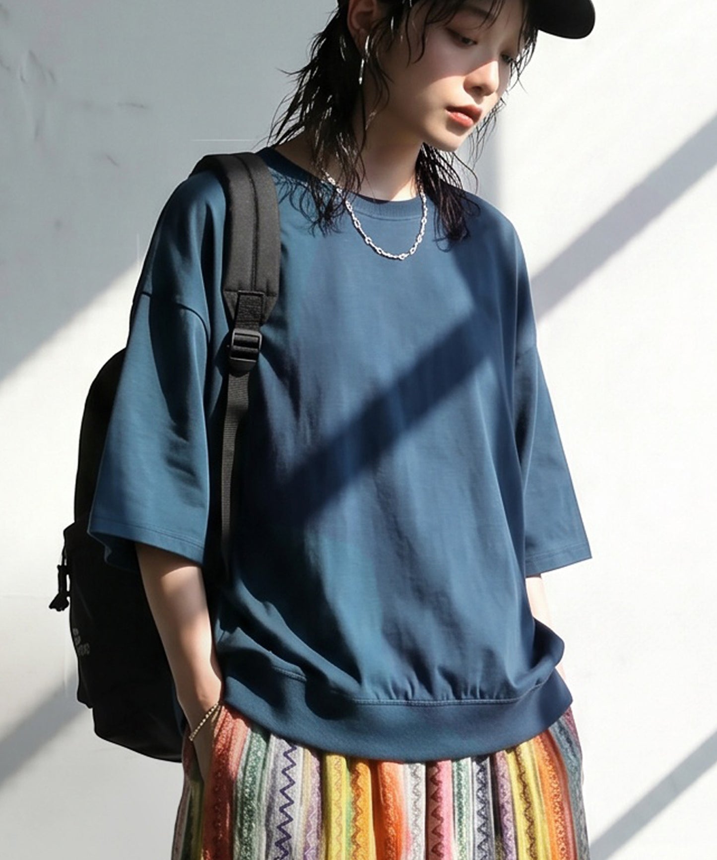 100% Cotton Drop Shoulder T-Shirt Ladies