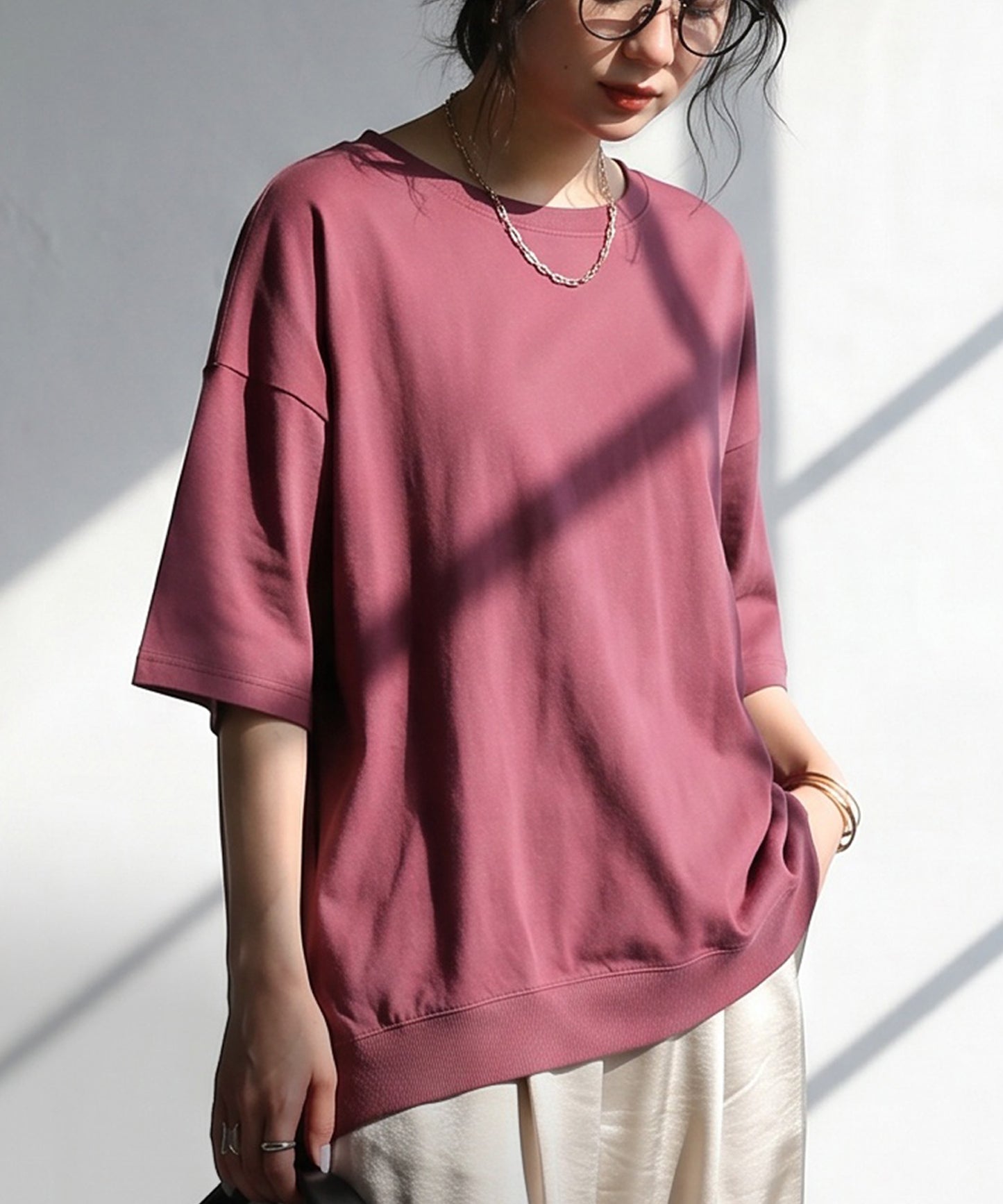 100% Cotton Drop Shoulder T-Shirt Ladies
