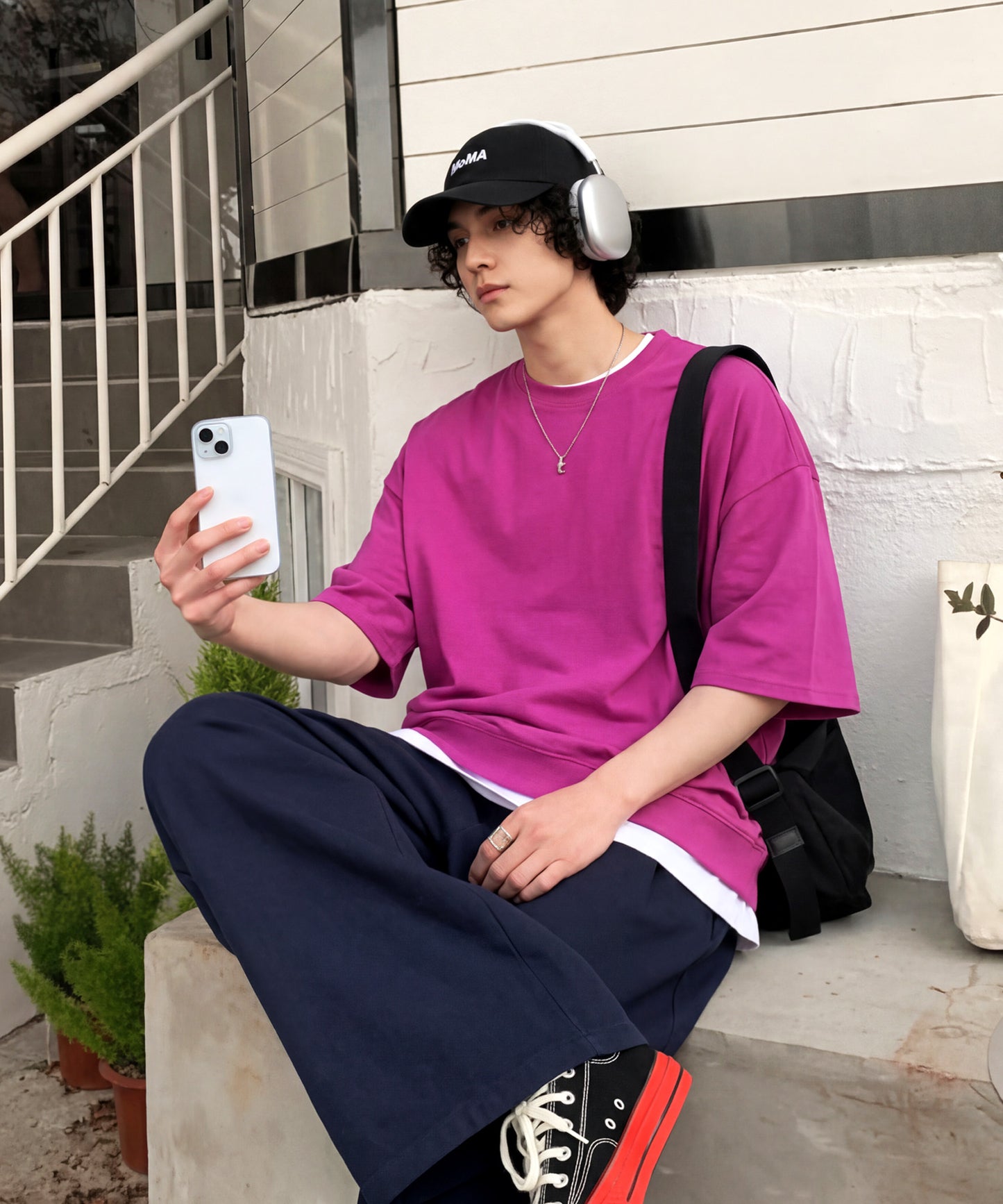 100% Cotton Drop Shoulder T-Shirt Men’s