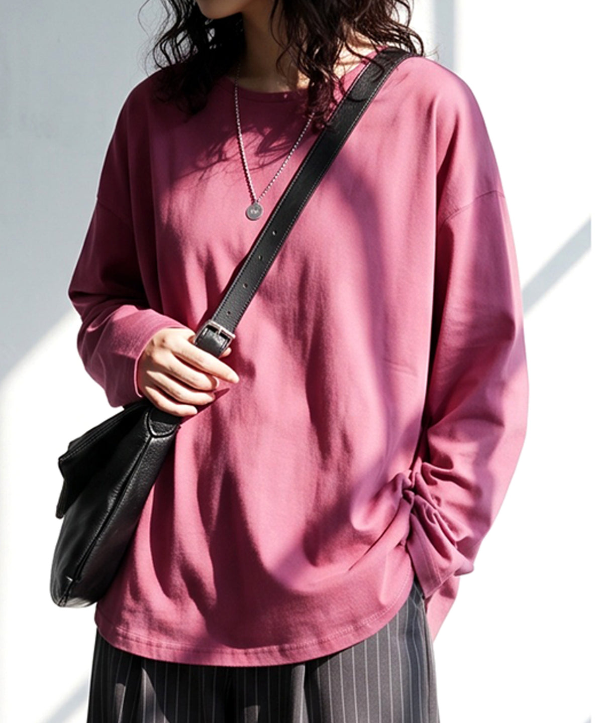 100% Cotton, Sweat Stain Resistant, Crew Neck Long-Sleeve T-Shirt Ladies