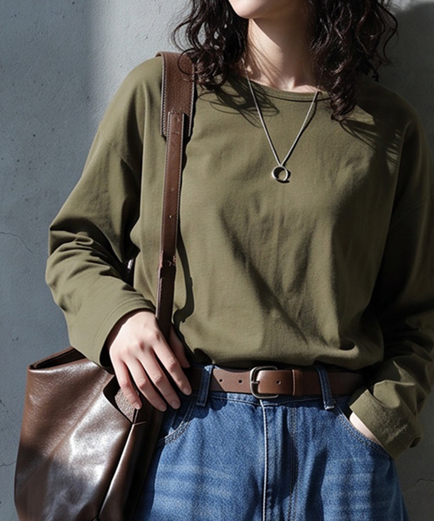 100% Cotton, Sweat Stain Resistant, Crew Neck Long-Sleeve T-Shirt Ladies
