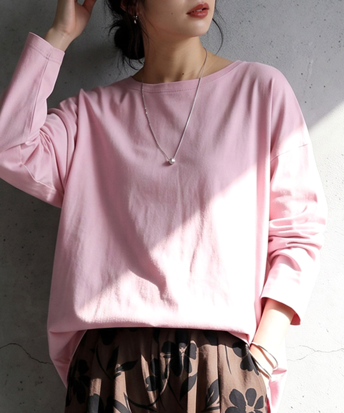 100% Cotton, Sweat Stain Resistant, Crew Neck Long-Sleeve T-Shirt Ladies