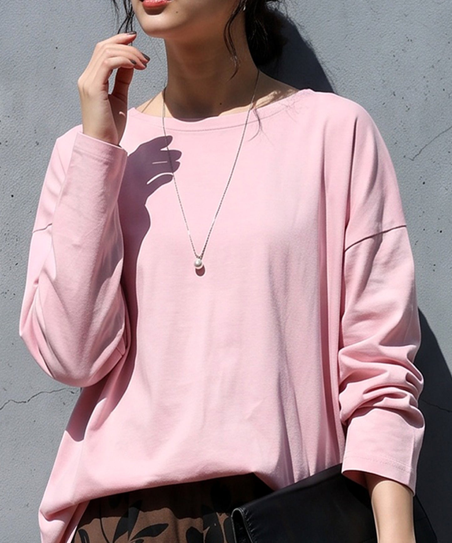 100% Cotton, Sweat Stain Resistant, Crew Neck Long-Sleeve T-Shirt Ladies