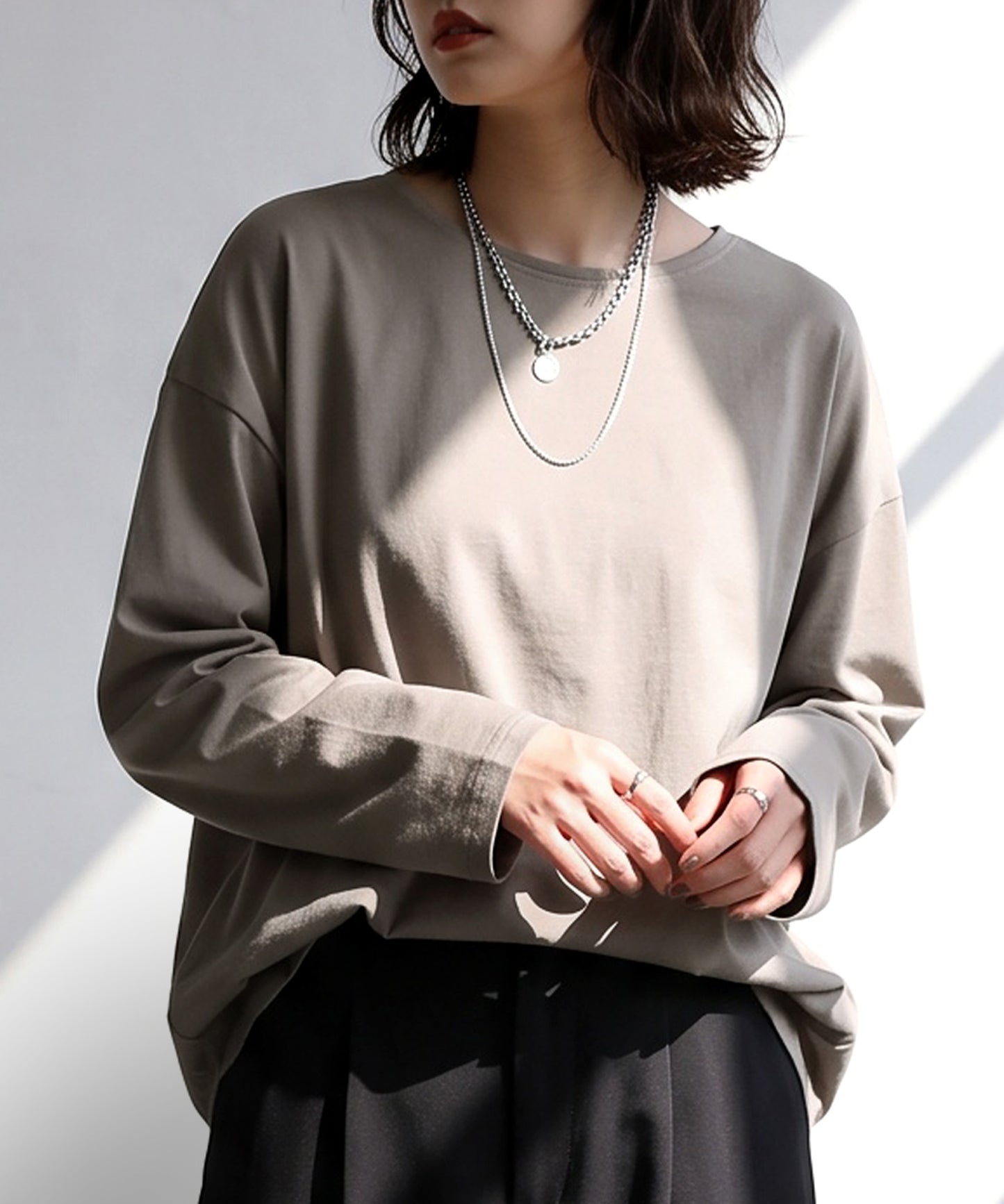 100% Cotton, Sweat Stain Resistant, Crew Neck Long-Sleeve T-Shirt Ladies
