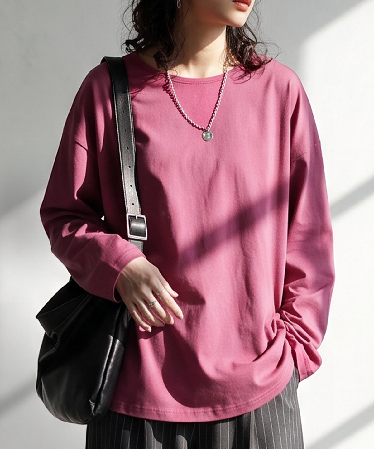 100% Cotton, Sweat Stain Resistant, Crew Neck Long-Sleeve T-Shirt Ladies