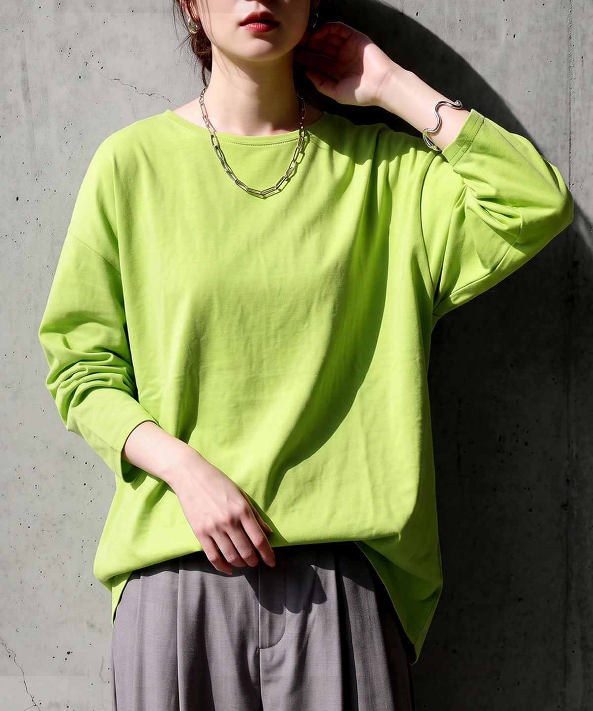 100% Cotton, Sweat Stain Resistant, Crew Neck Long-Sleeve T-Shirt Ladies