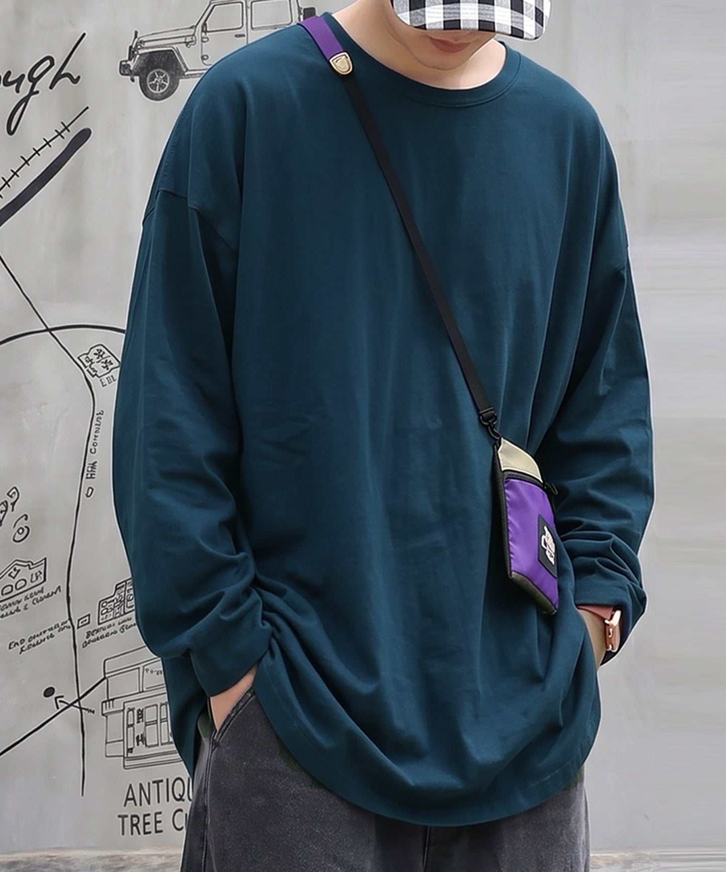 100% Cotton, Sweat Stain Resistant, Crew Neck Long-Sleeve T-Shirt Men’s