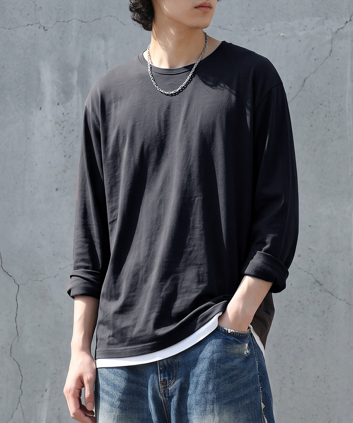 Cool-Touch, Smooth-Textured Long-Sleeved T-Shirt Men’s