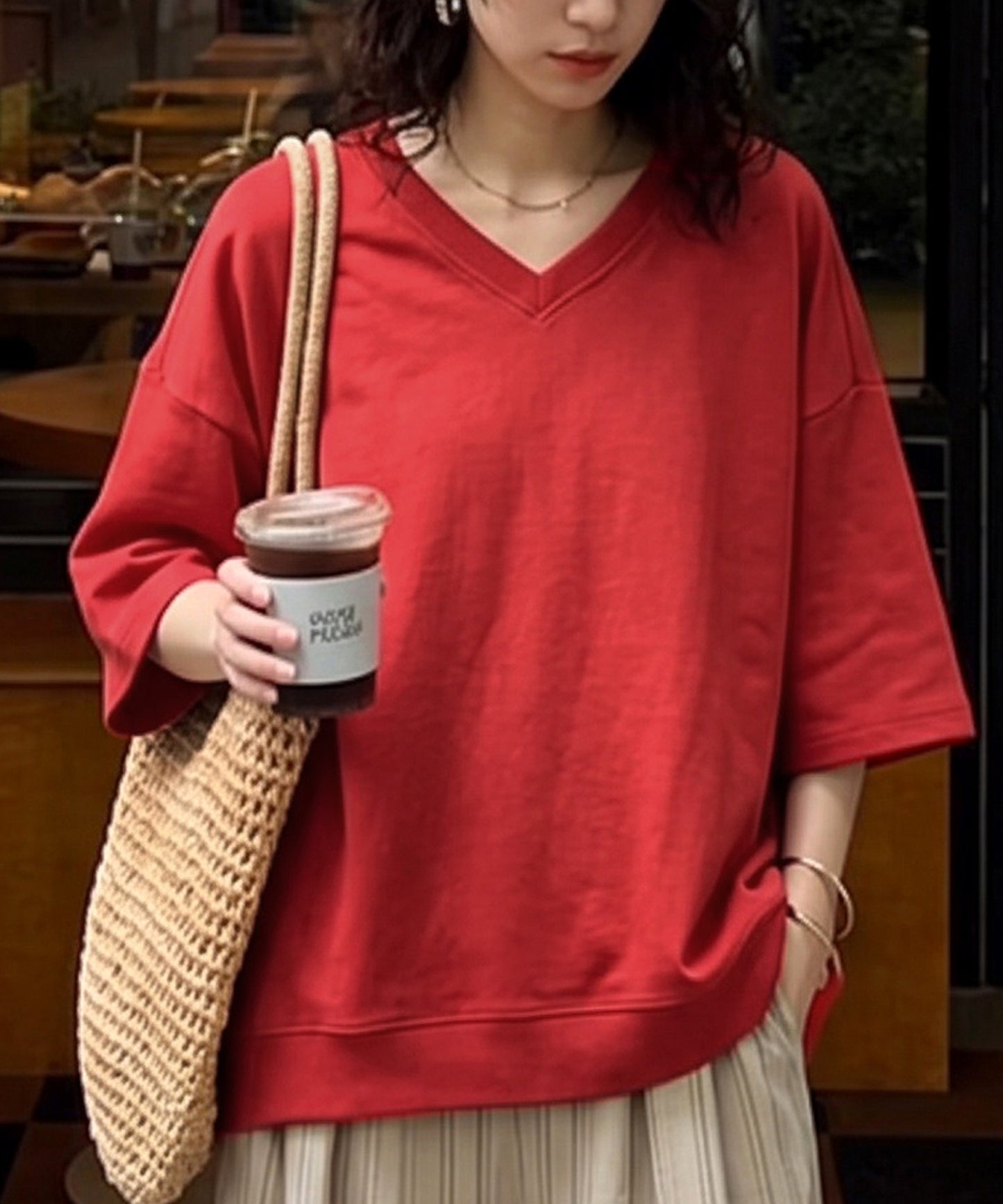 100% Cotton Drop Shoulder T-Shirt Ladies