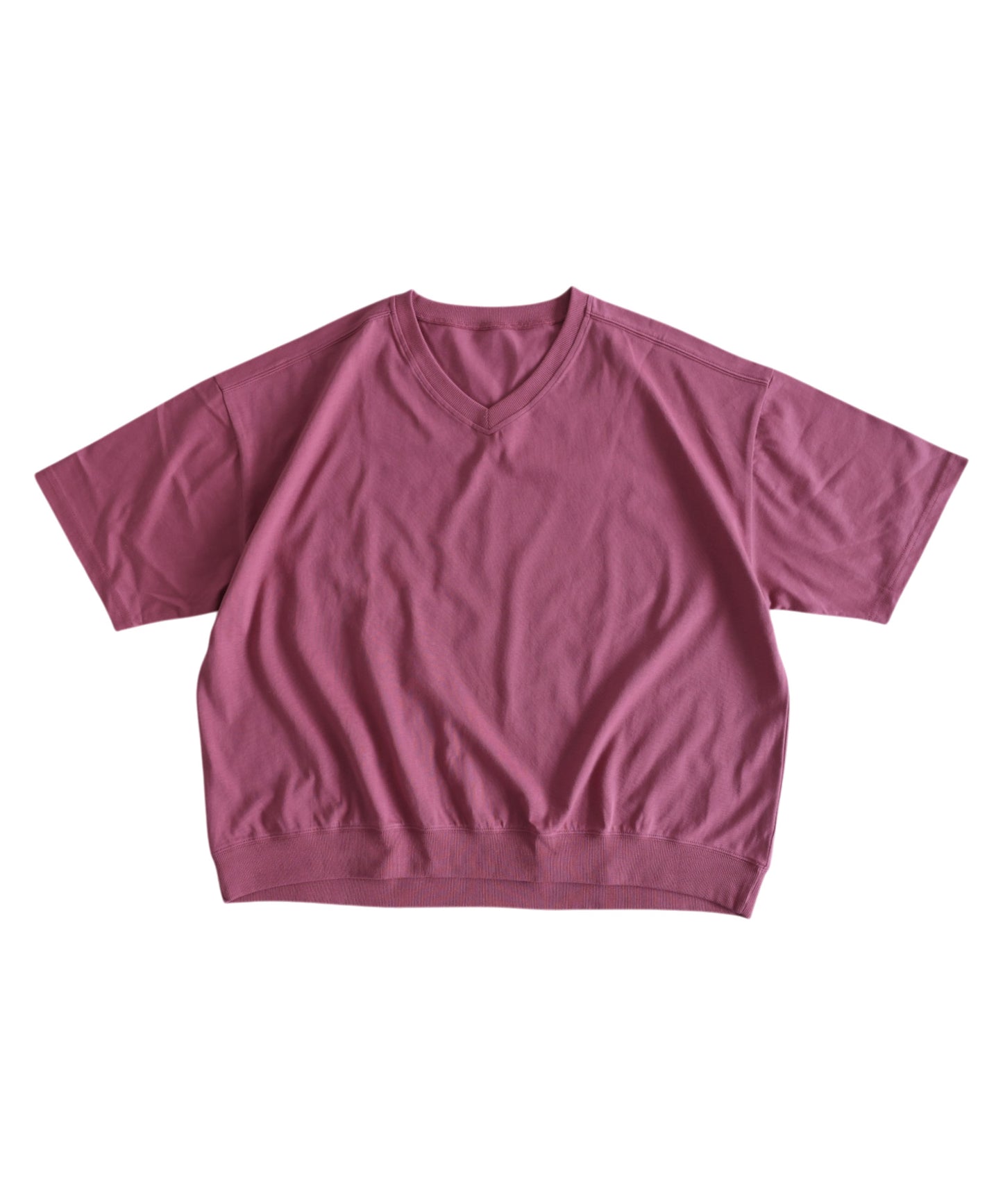 100% Cotton Ribbed Hem Drop Shoulder T-Shirt Ladies