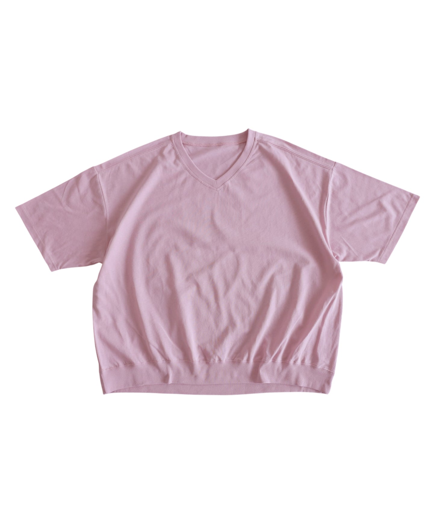100% Cotton Ribbed Hem Drop Shoulder T-Shirt Ladies