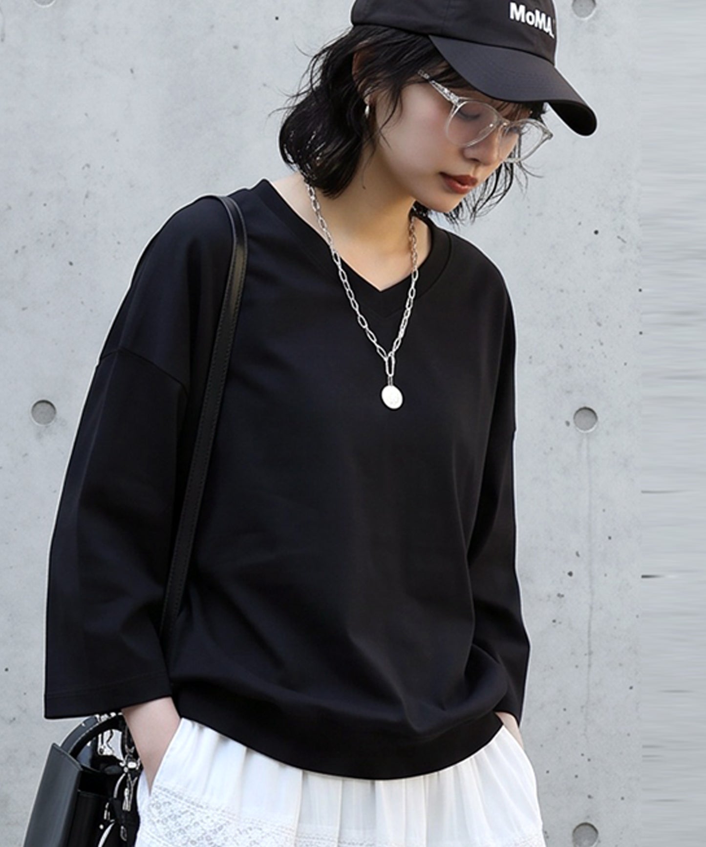 100% Cotton Ribbed Hem Drop Shoulder T-Shirt Ladies