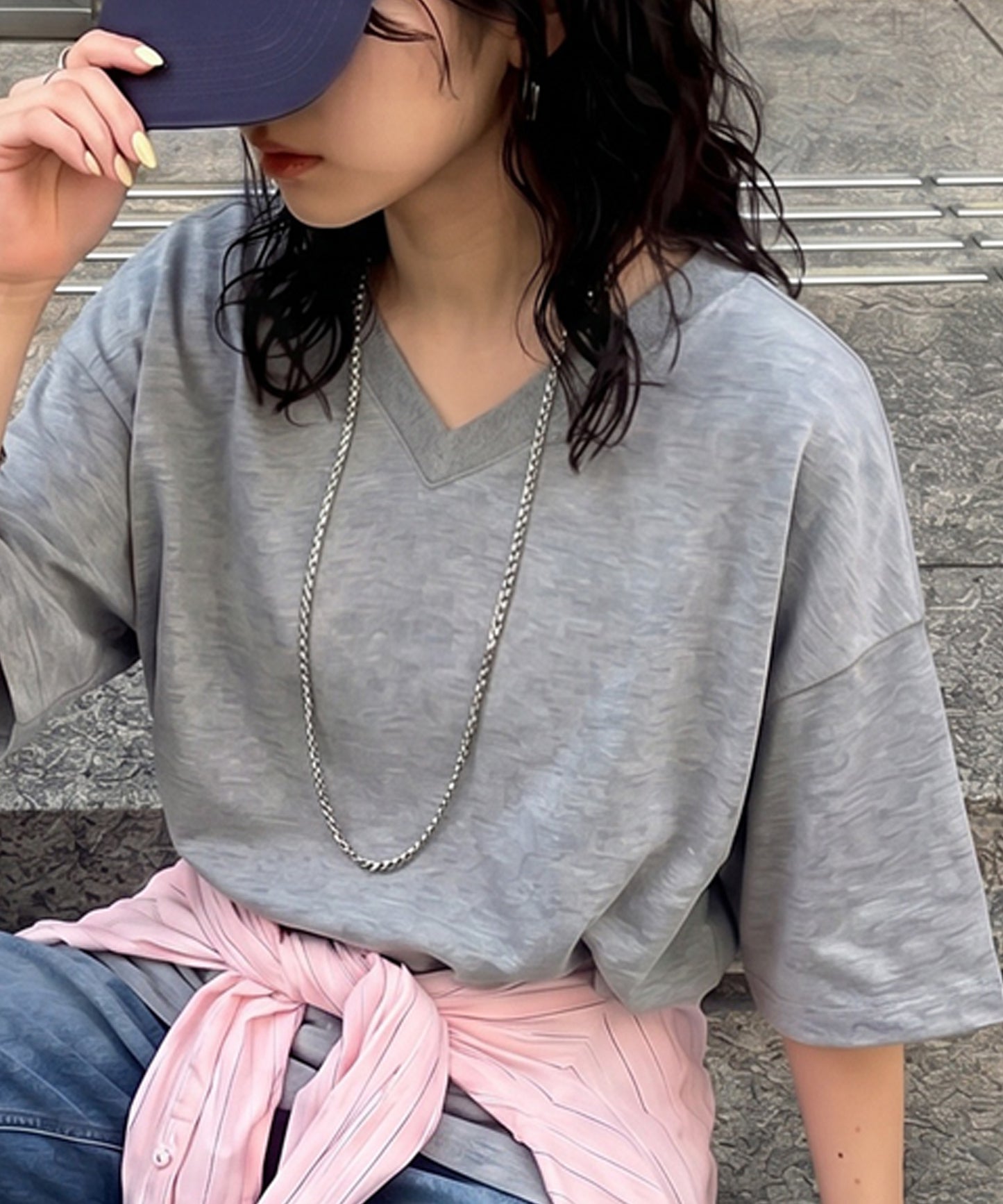 100% Cotton Ribbed Hem Drop Shoulder T-Shirt Ladies