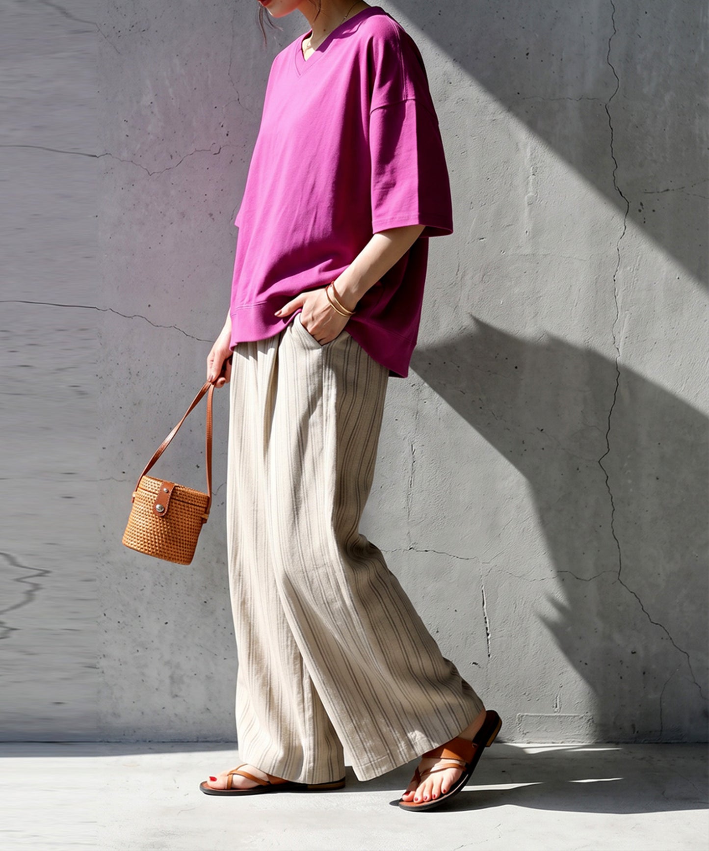 100% Cotton Ribbed Hem Drop Shoulder T-Shirt Ladies