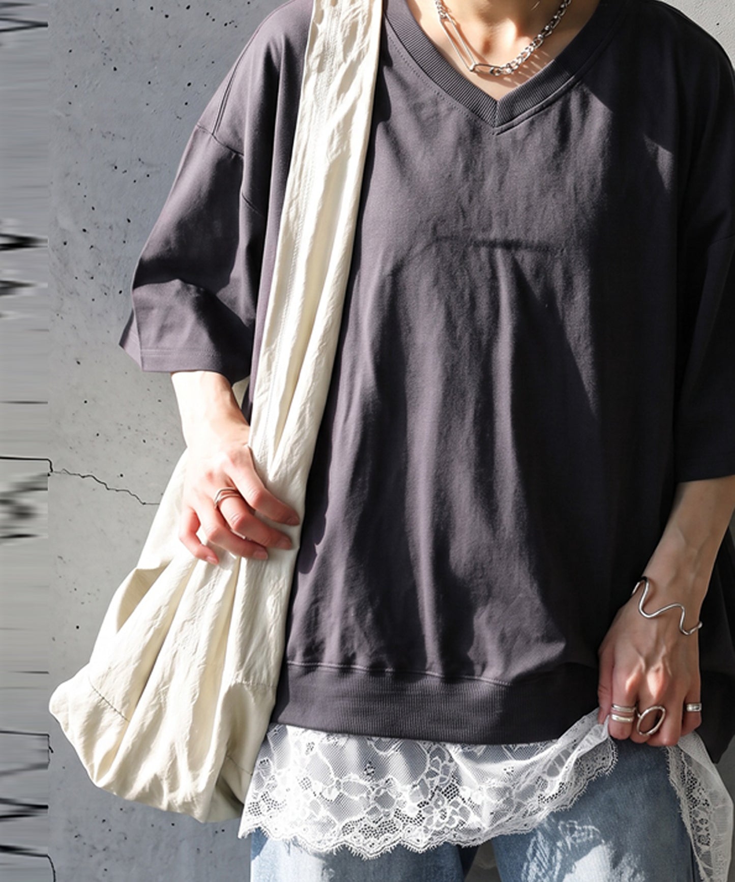 100% Cotton Ribbed Hem Drop Shoulder T-Shirt Ladies