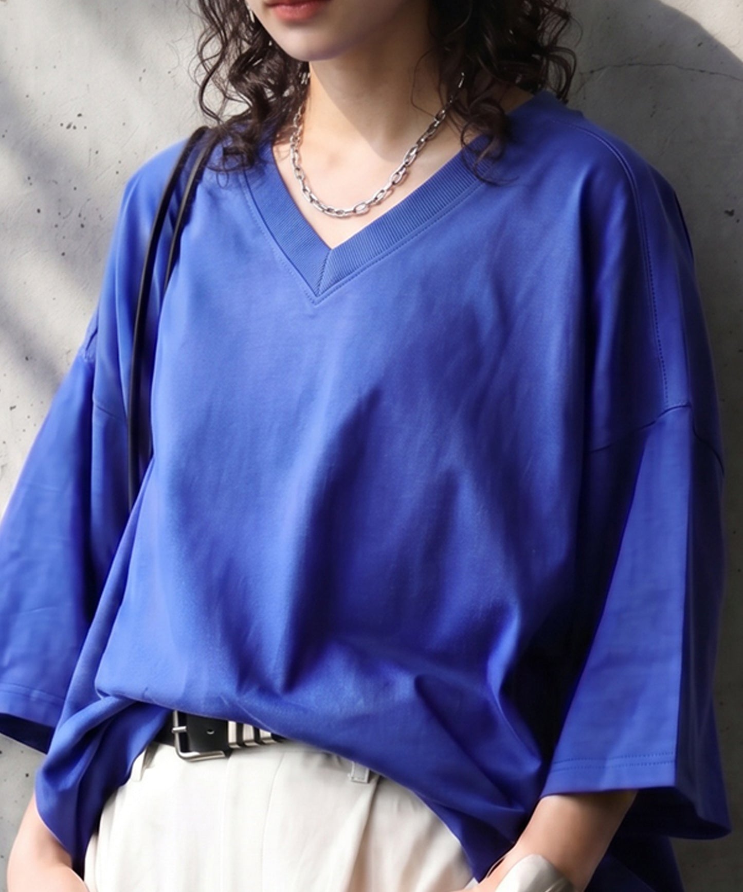 100% Cotton Ribbed Hem Drop Shoulder T-Shirt Ladies
