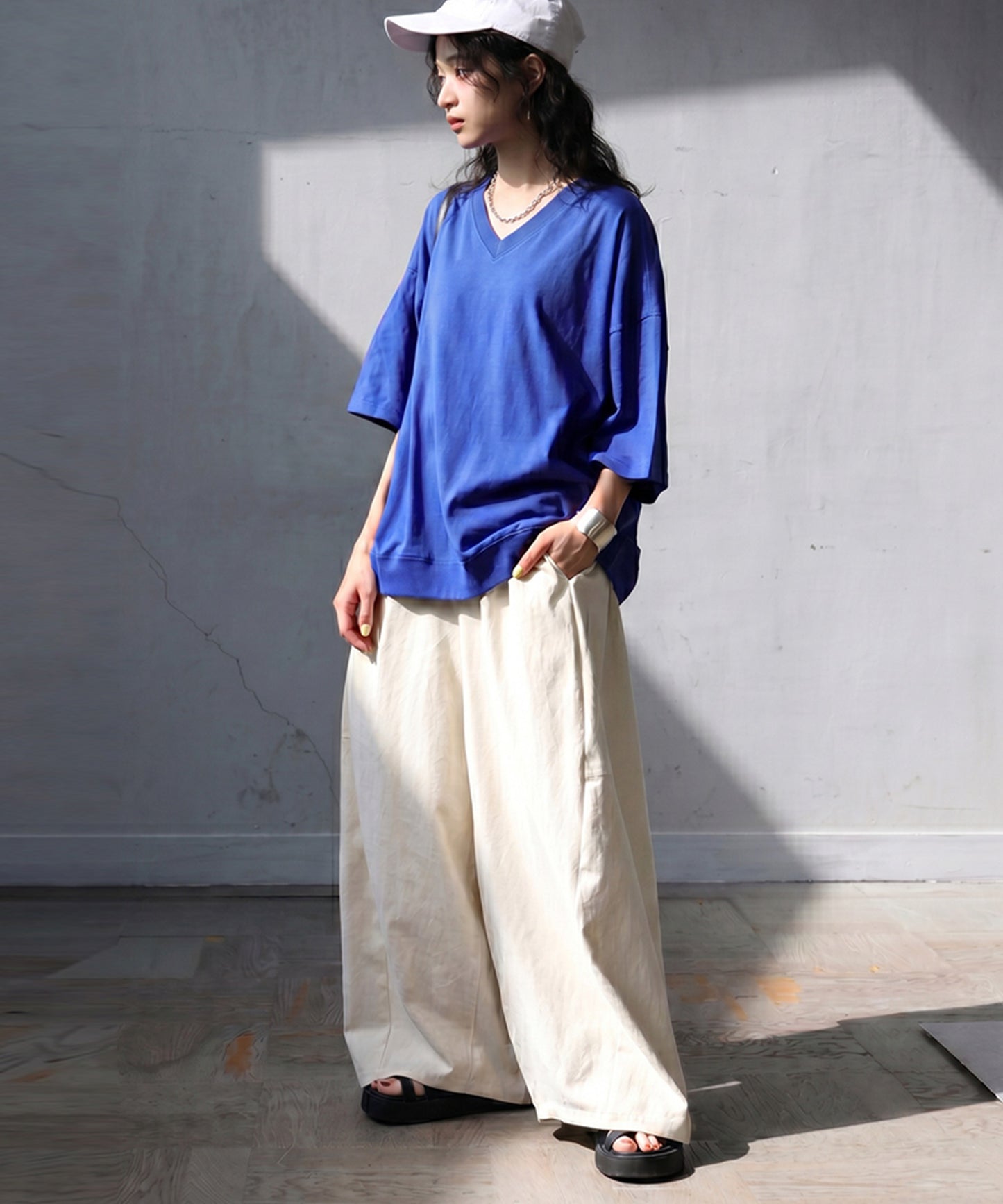 100% Cotton Ribbed Hem Drop Shoulder T-Shirt Ladies