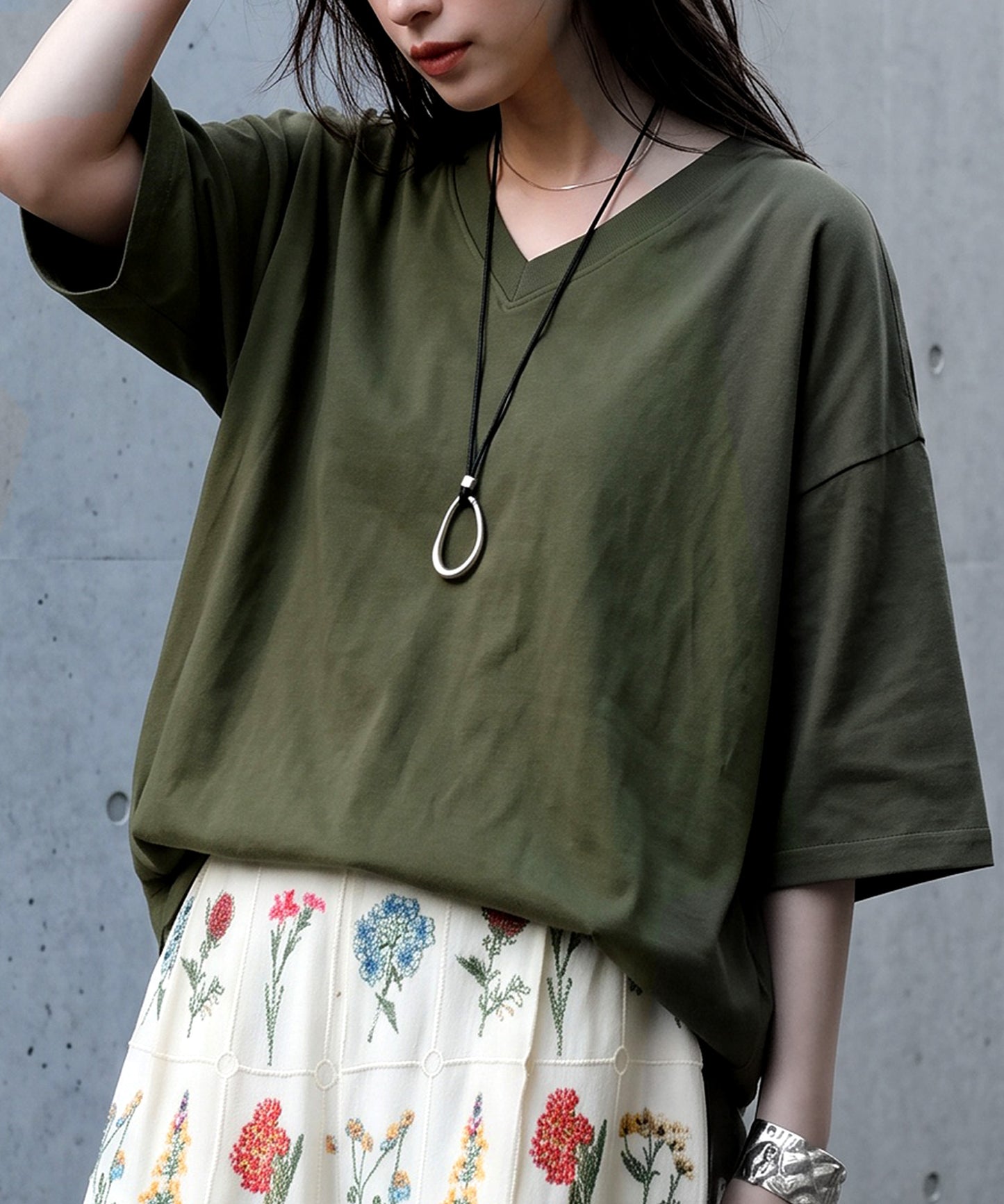 100% Cotton Ribbed Hem Drop Shoulder T-Shirt Ladies