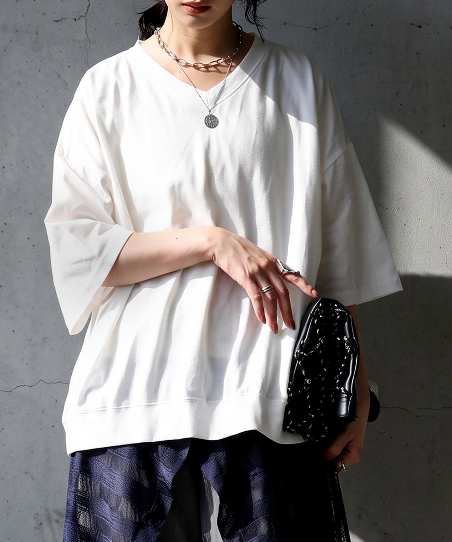 100% Cotton Ribbed Hem Drop Shoulder T-Shirt Ladies