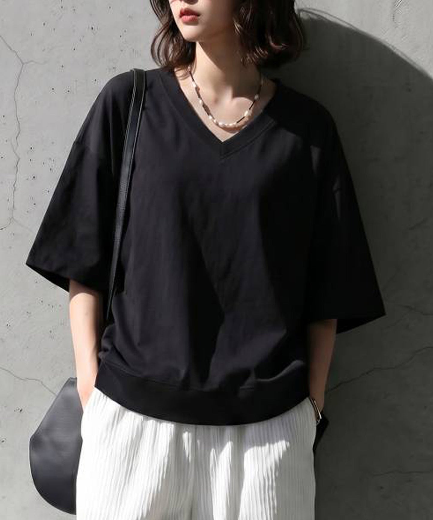100% Cotton Ribbed Hem Drop Shoulder T-Shirt Ladies