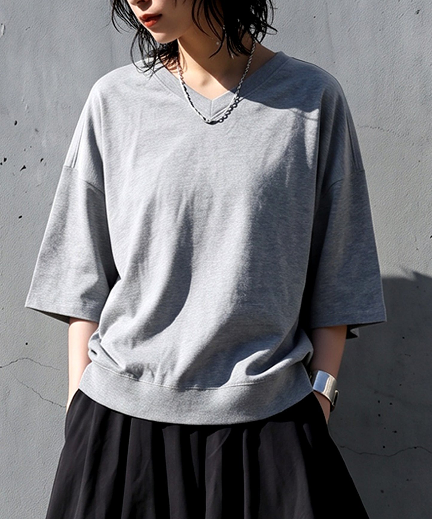 100% Cotton Ribbed Hem Drop Shoulder T-Shirt Ladies
