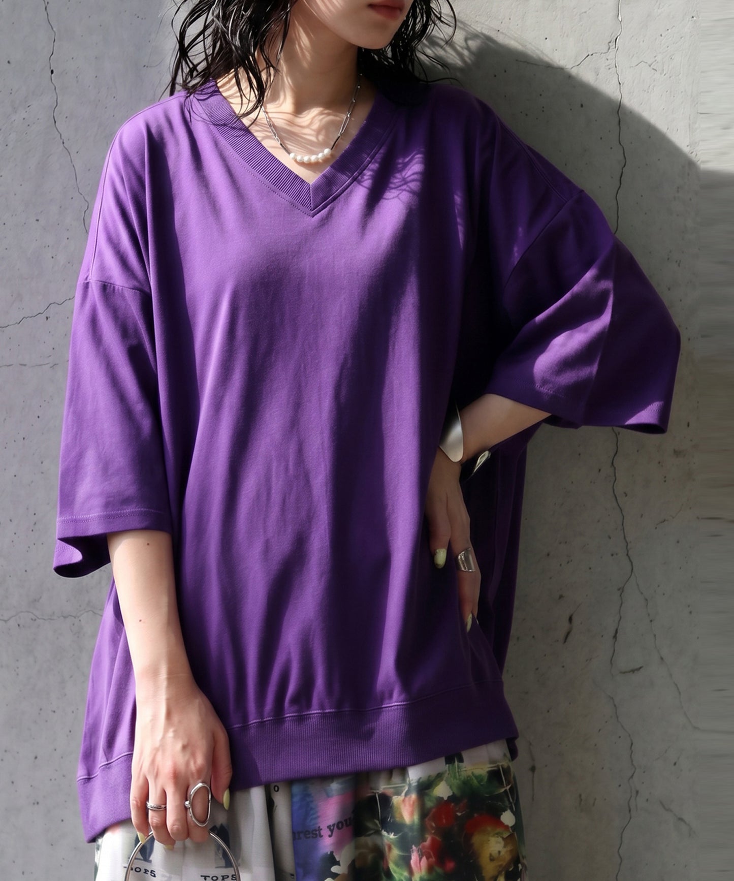100% Cotton Ribbed Hem Drop Shoulder T-Shirt Ladies