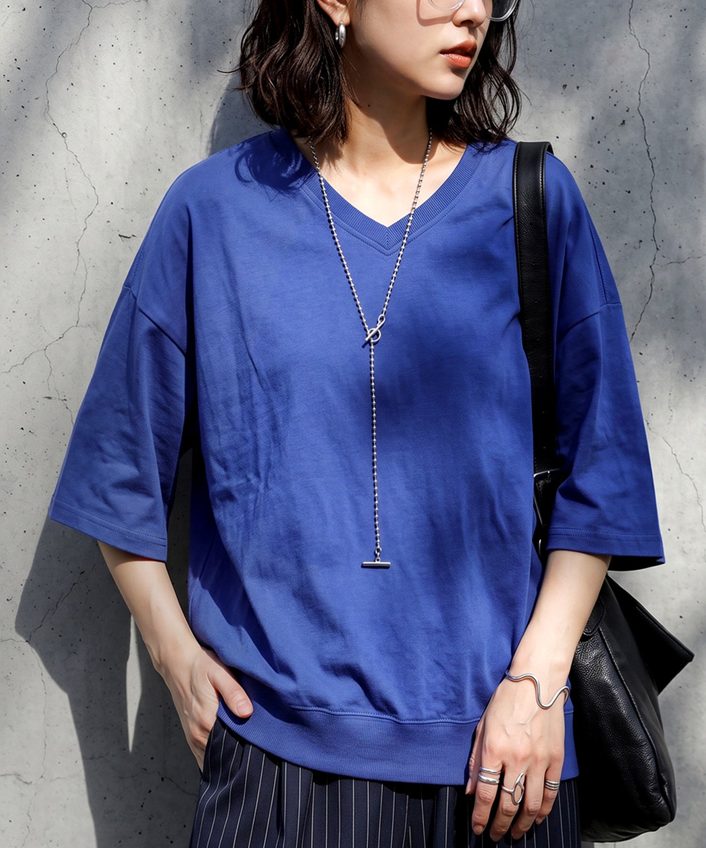 100% Cotton Ribbed Hem Drop Shoulder T-Shirt Ladies