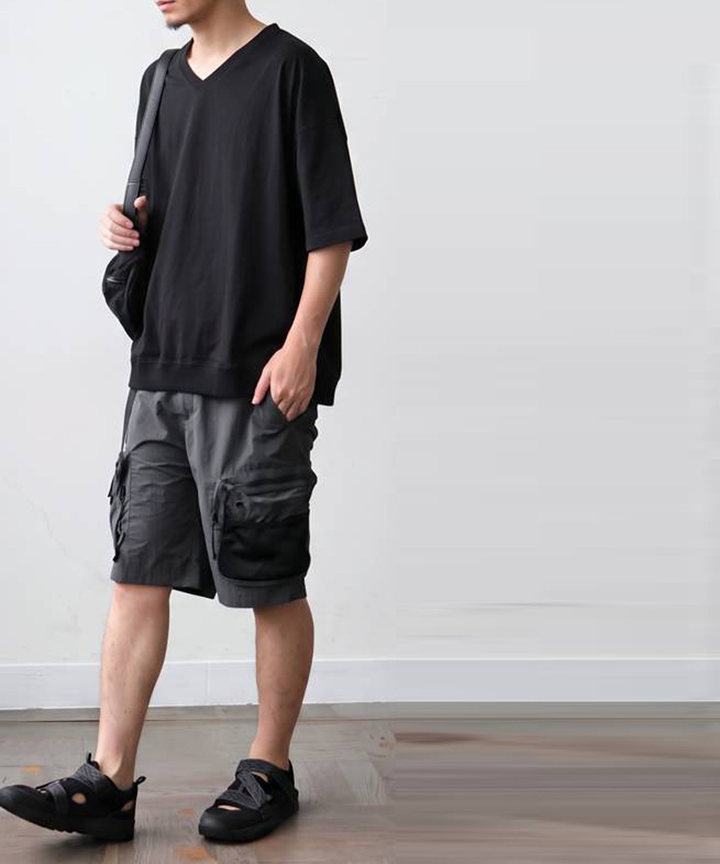 100% Cotton Ribbed Hem Drop Shoulder T-Shirt Men’s