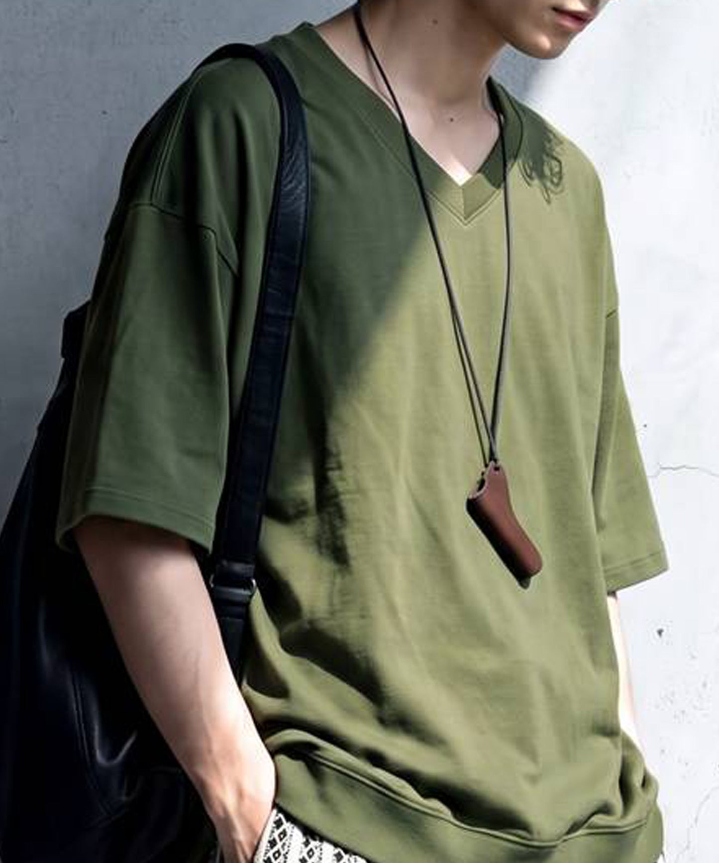 100% Cotton Ribbed Hem Drop Shoulder T-Shirt Men’s