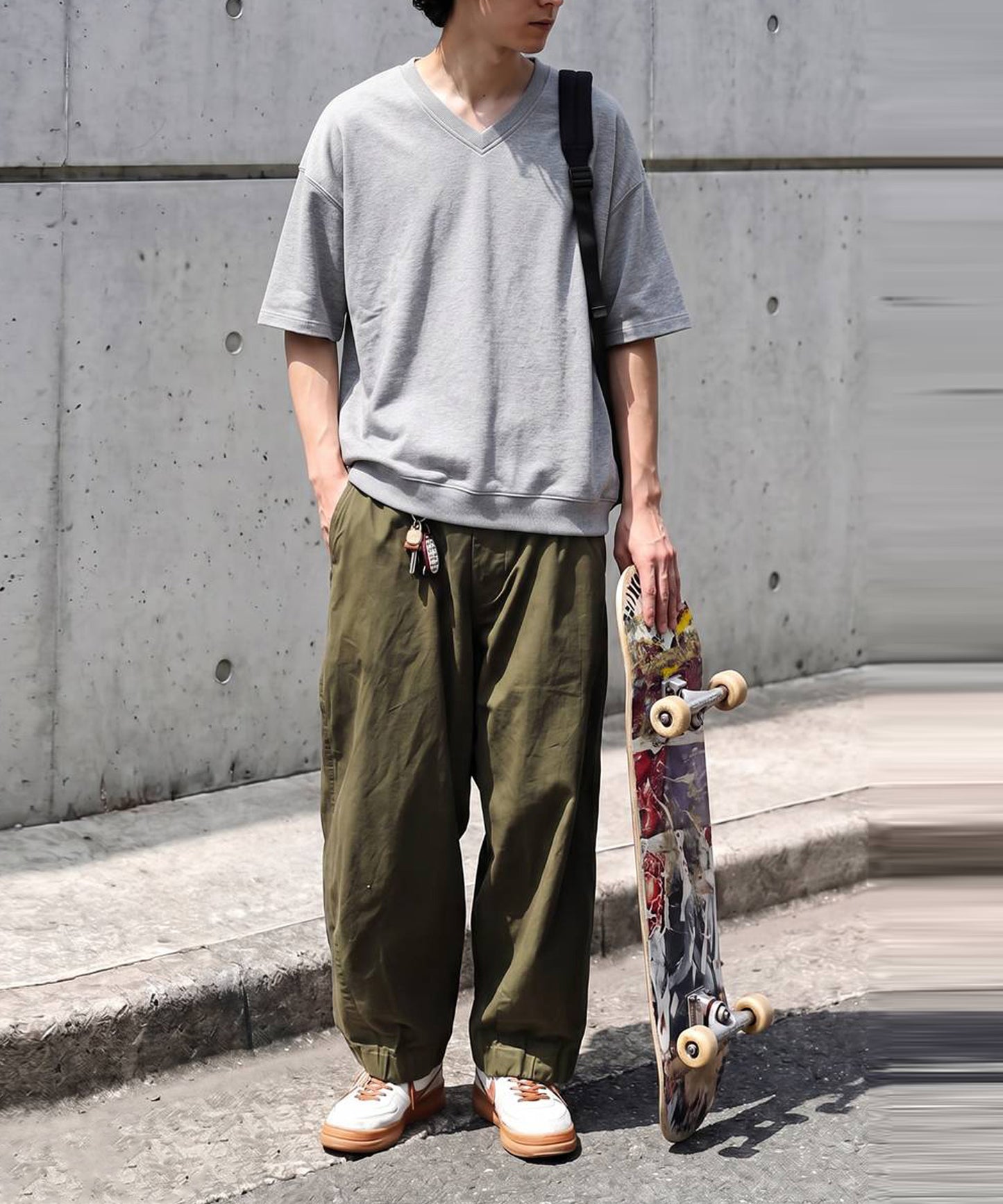 100% Cotton Ribbed Hem Drop Shoulder T-Shirt Men’s