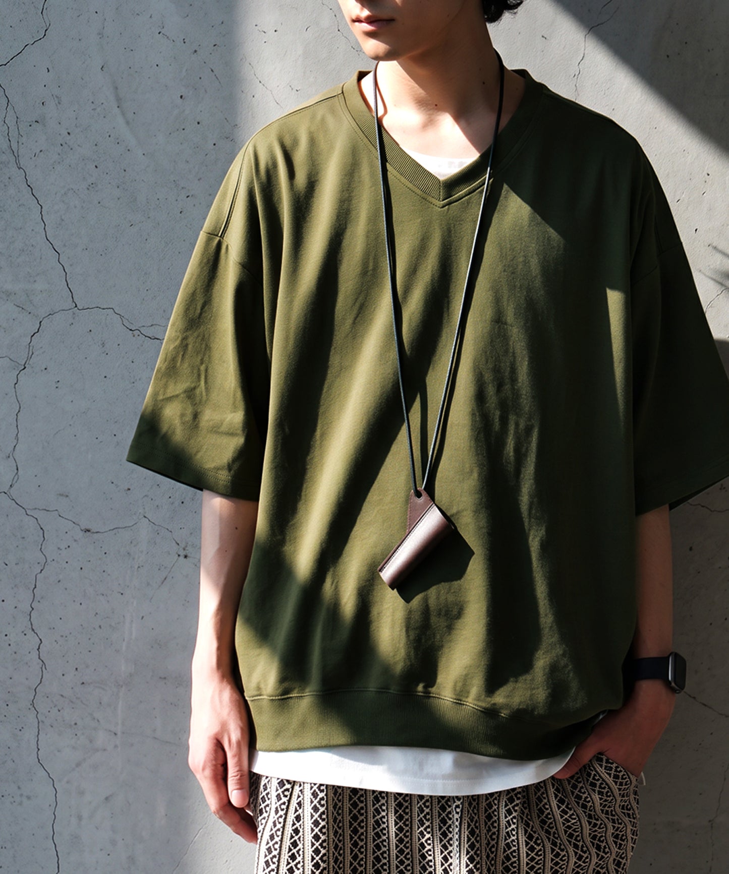 100% Cotton Ribbed Hem Drop Shoulder T-Shirt Men’s