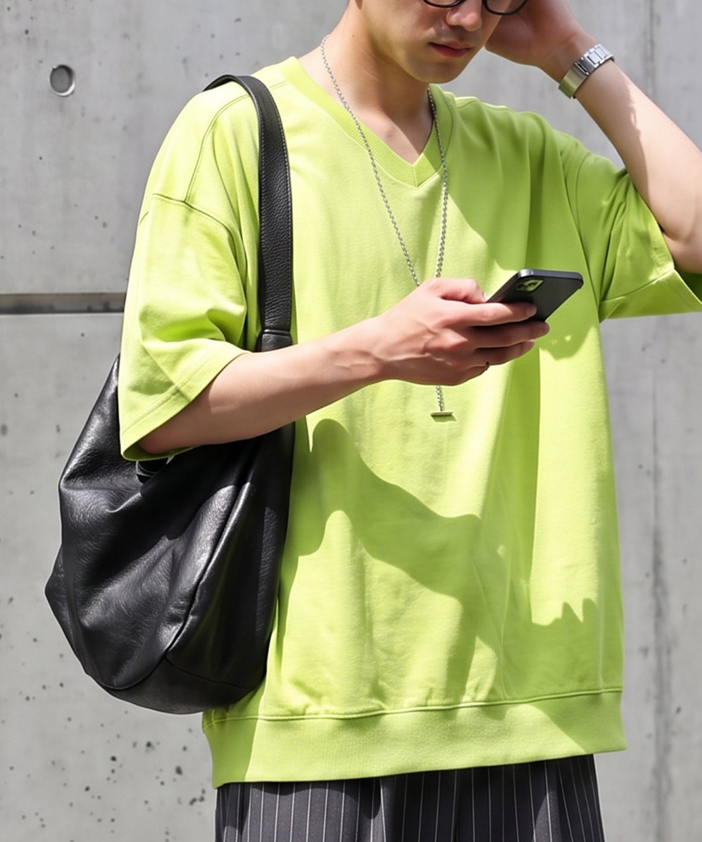 100% Cotton Ribbed Hem Drop Shoulder T-Shirt Men’s