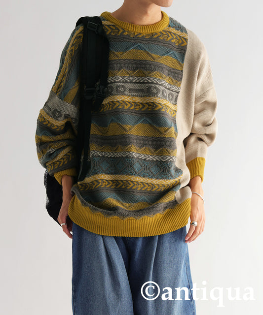 Jacquard Knit Tops Men's