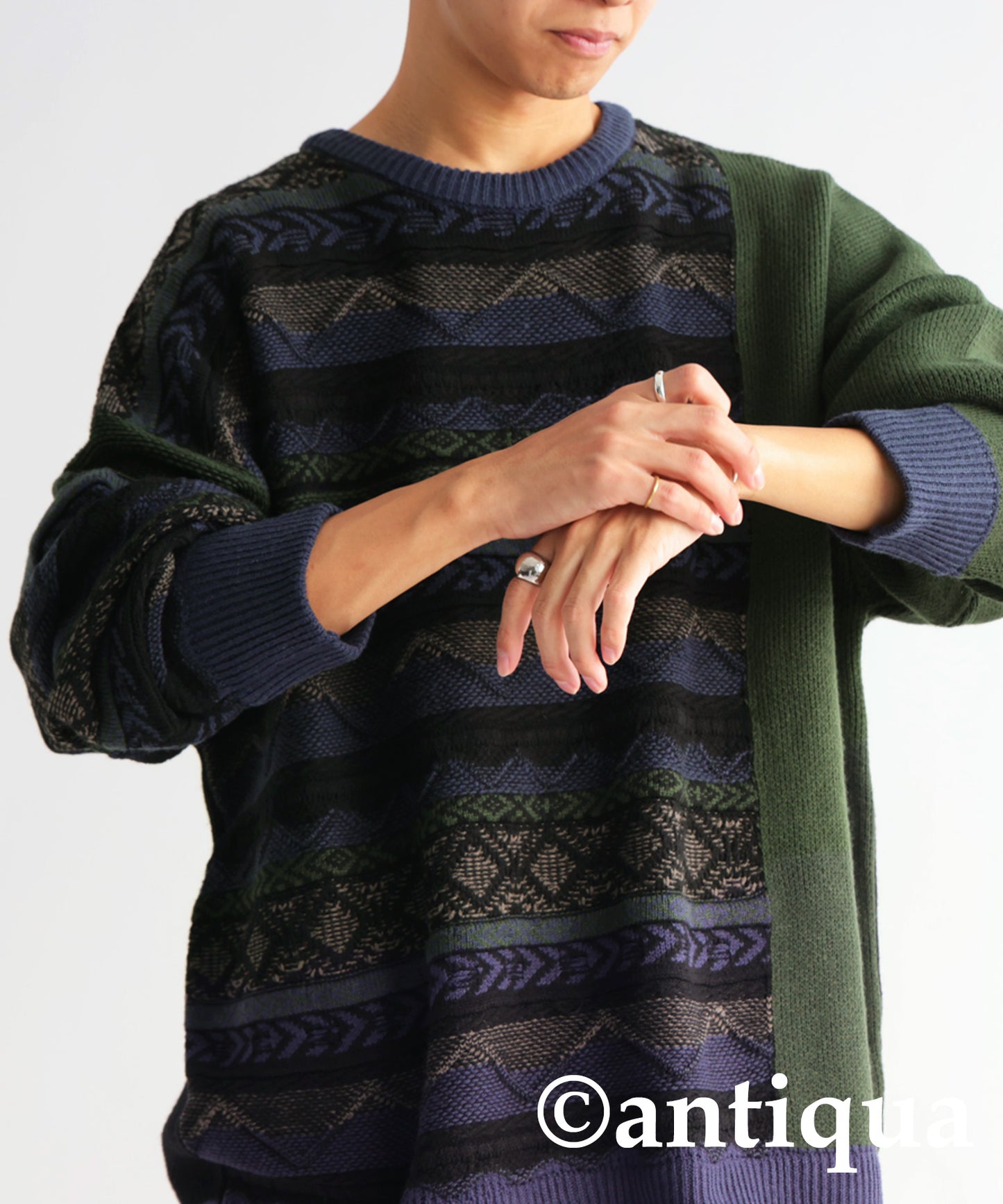 Jacquard Knit Tops Men's