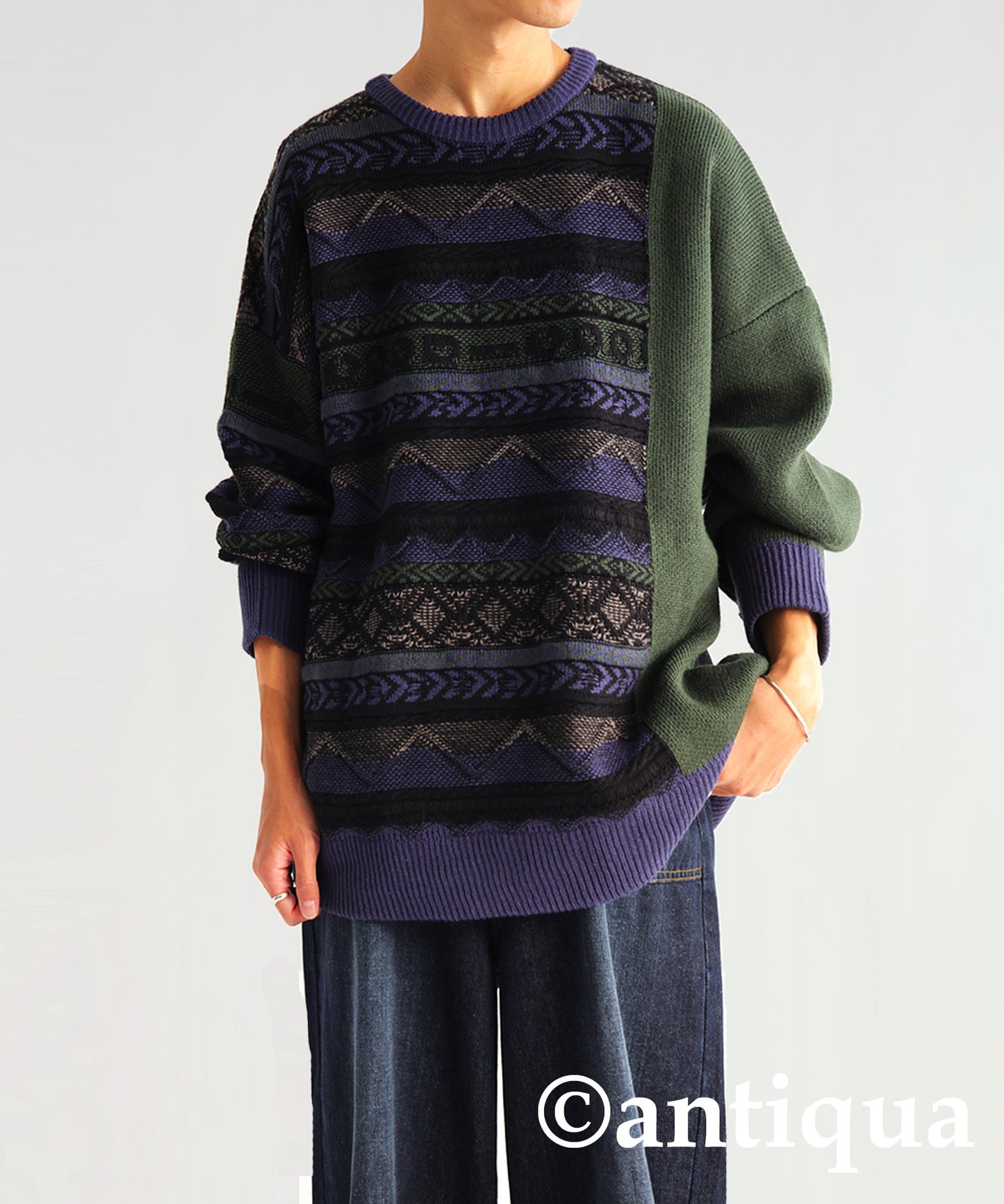 Jacquard Knit Tops Men's