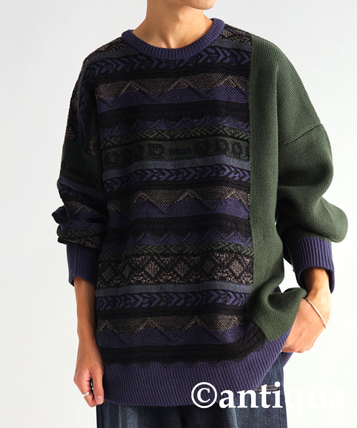 Jacquard Knit Tops Men's