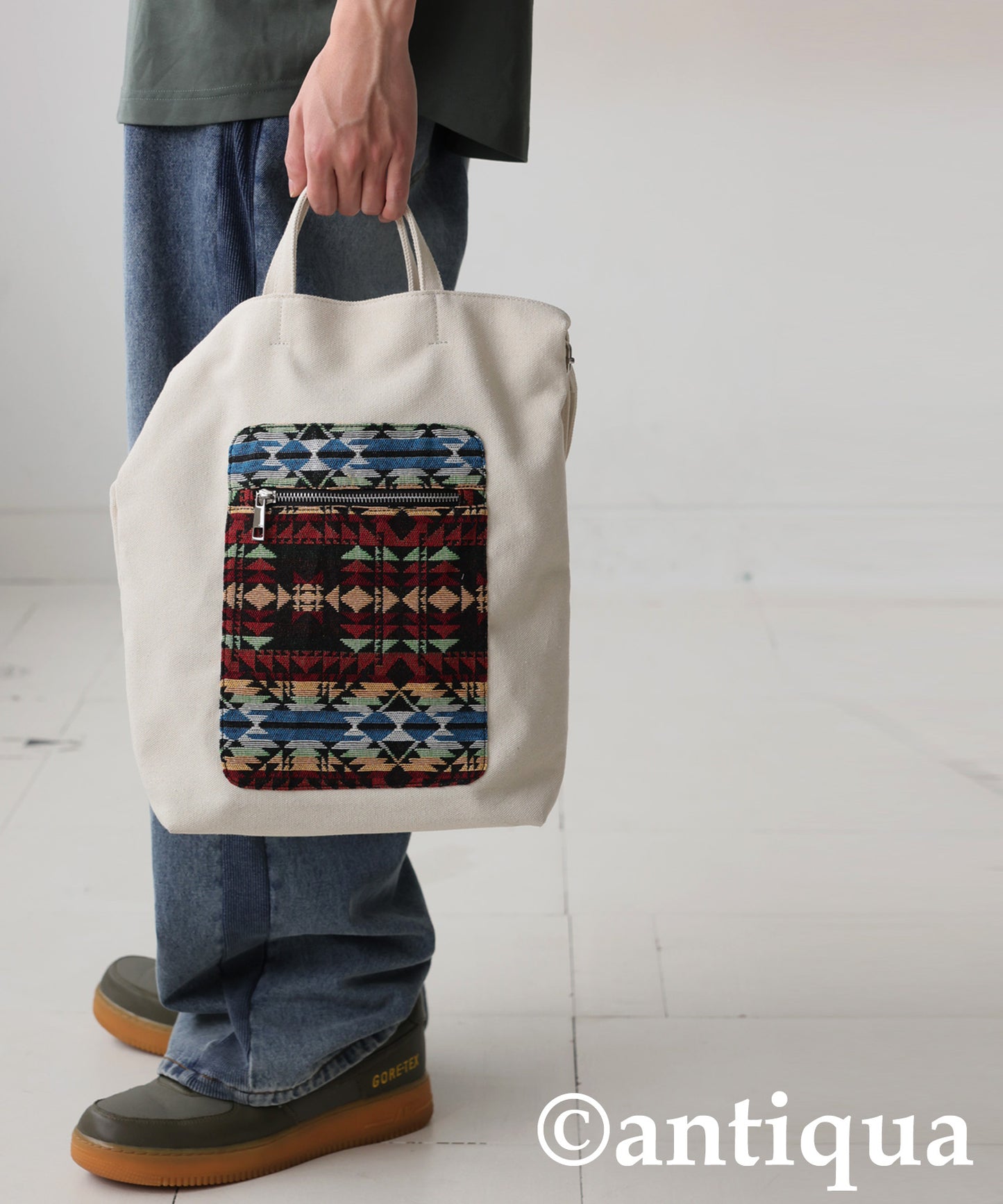 Ladies Kilim Pattern Canvas Tote Bag