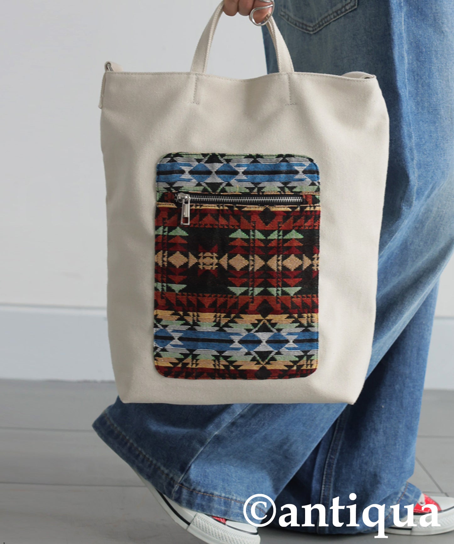 Ladies Kilim Pattern Canvas Tote Bag