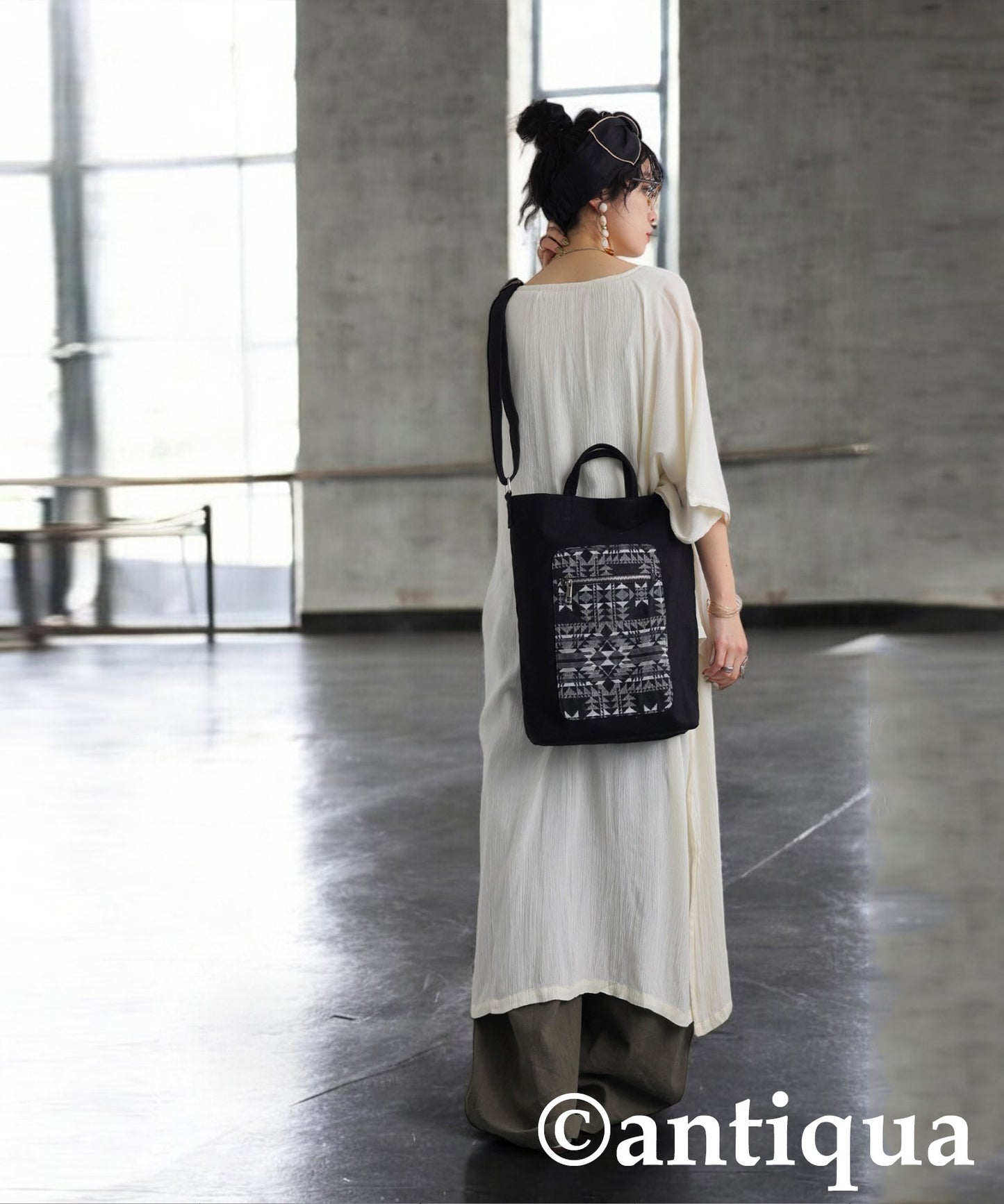 Ladies Kilim Pattern Canvas Tote Bag