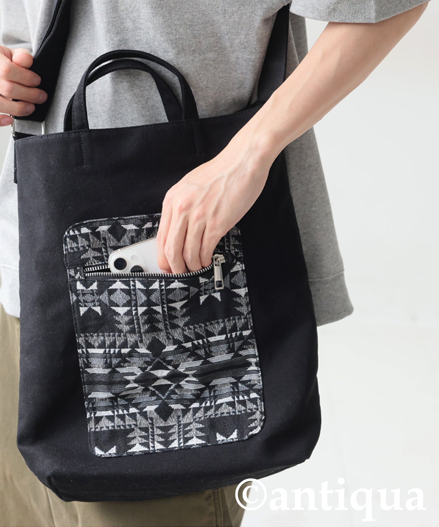 Ladies Kilim Pattern Canvas Tote Bag