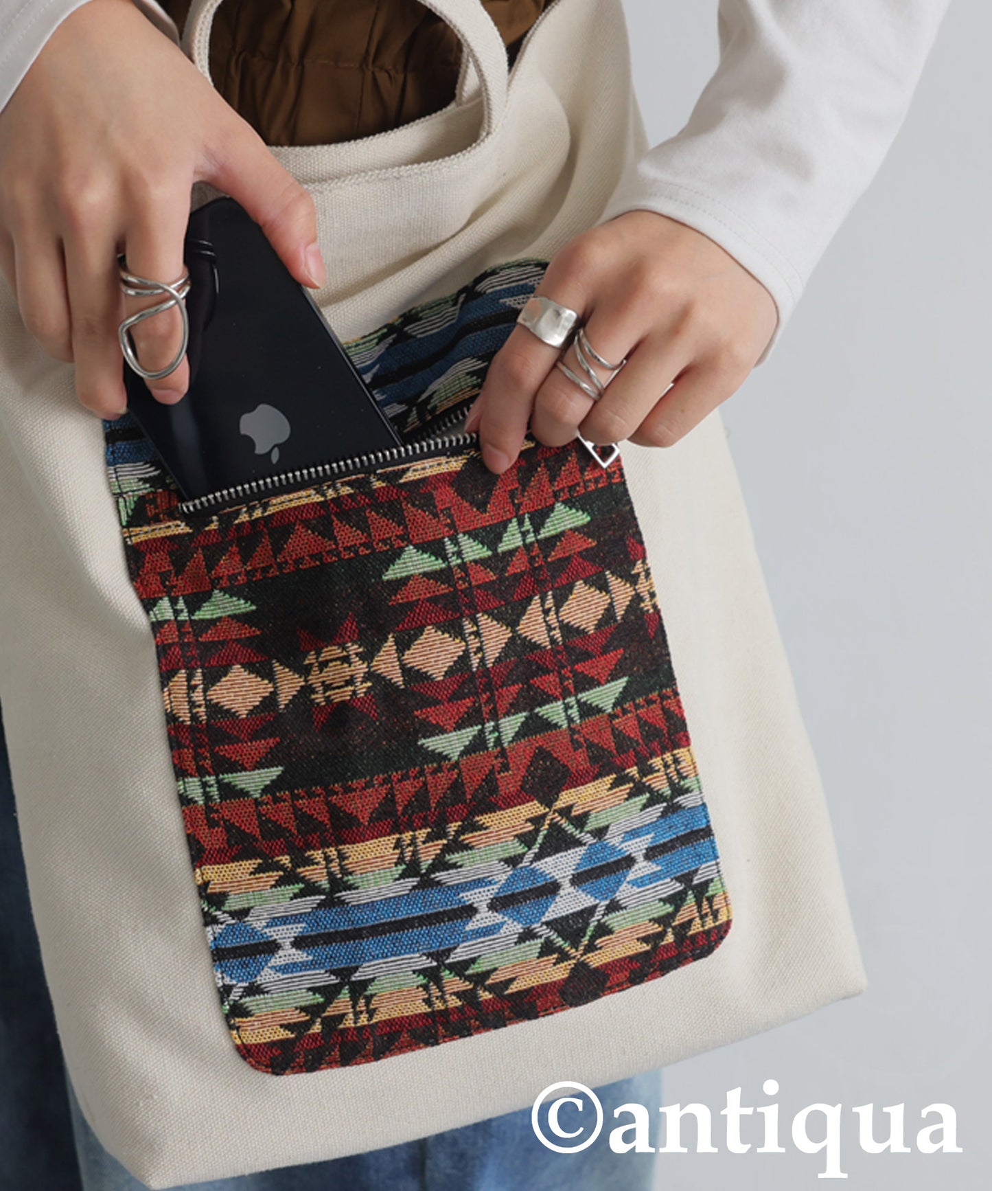 Men's Kilim Pattern Canvas Tote Bag
