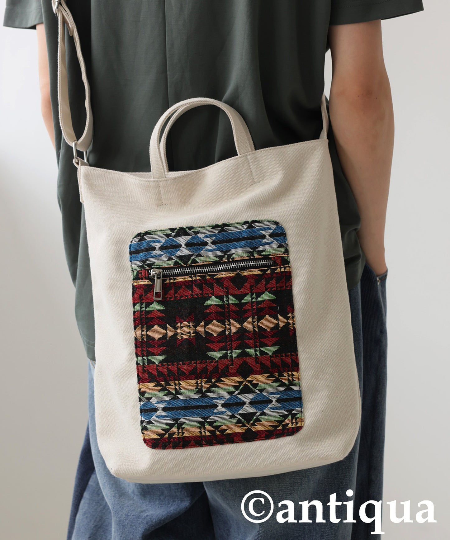 Men's Kilim Pattern Canvas Tote Bag