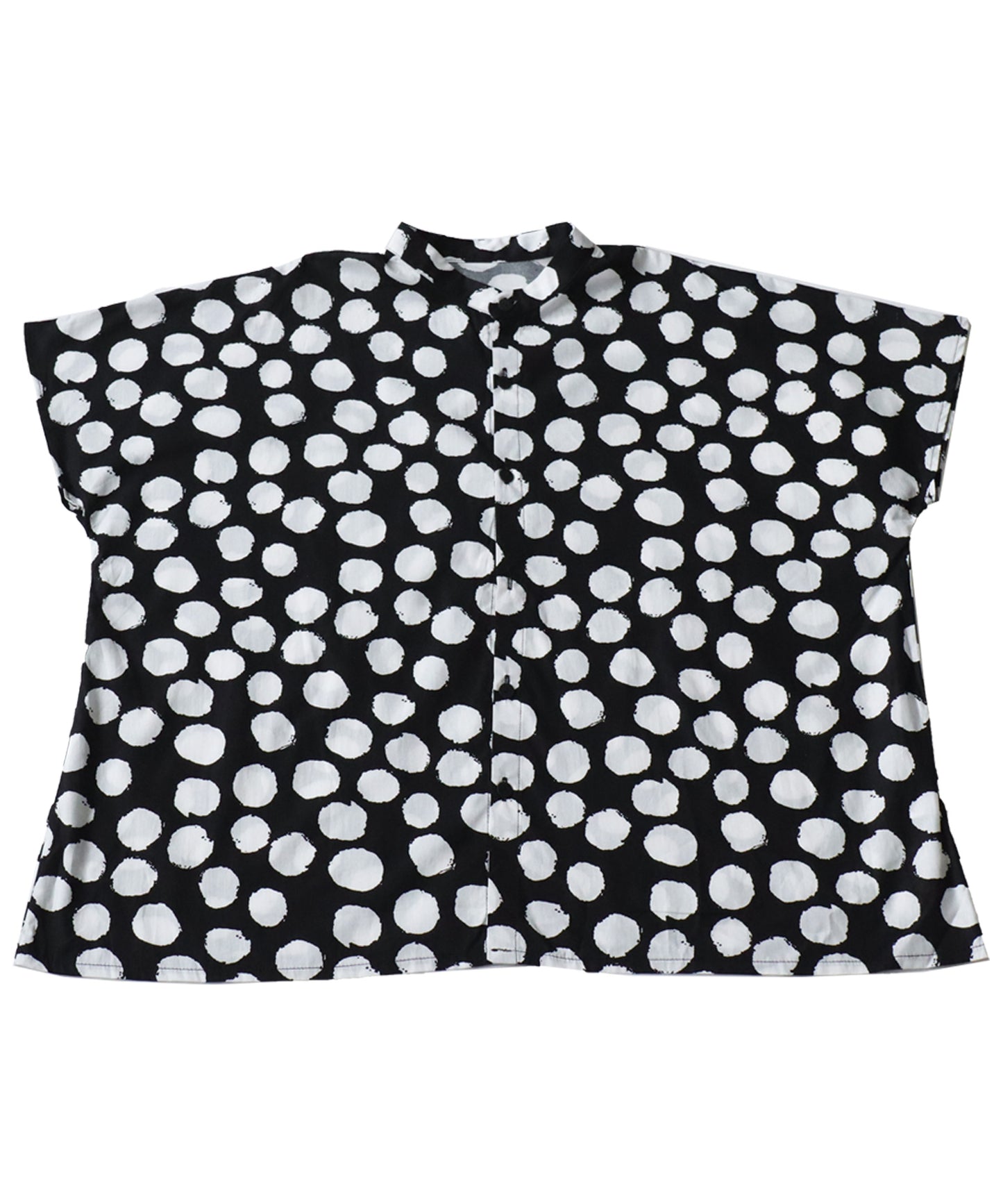 Dot pattern shirt Ladies short-sleeve