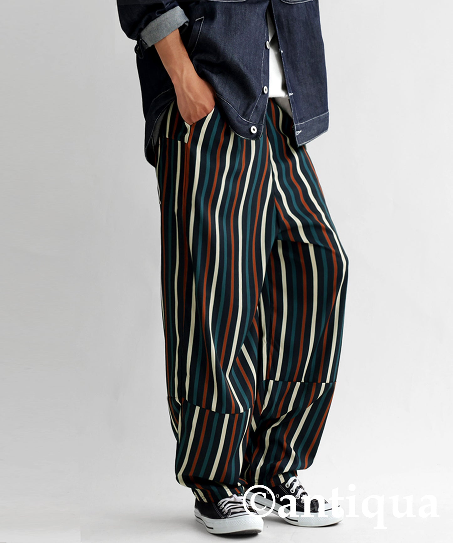 Colorful multi -striped pants Men's