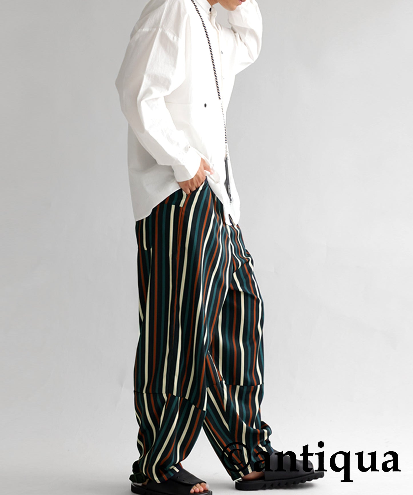 Colorful multi -striped pants Men's