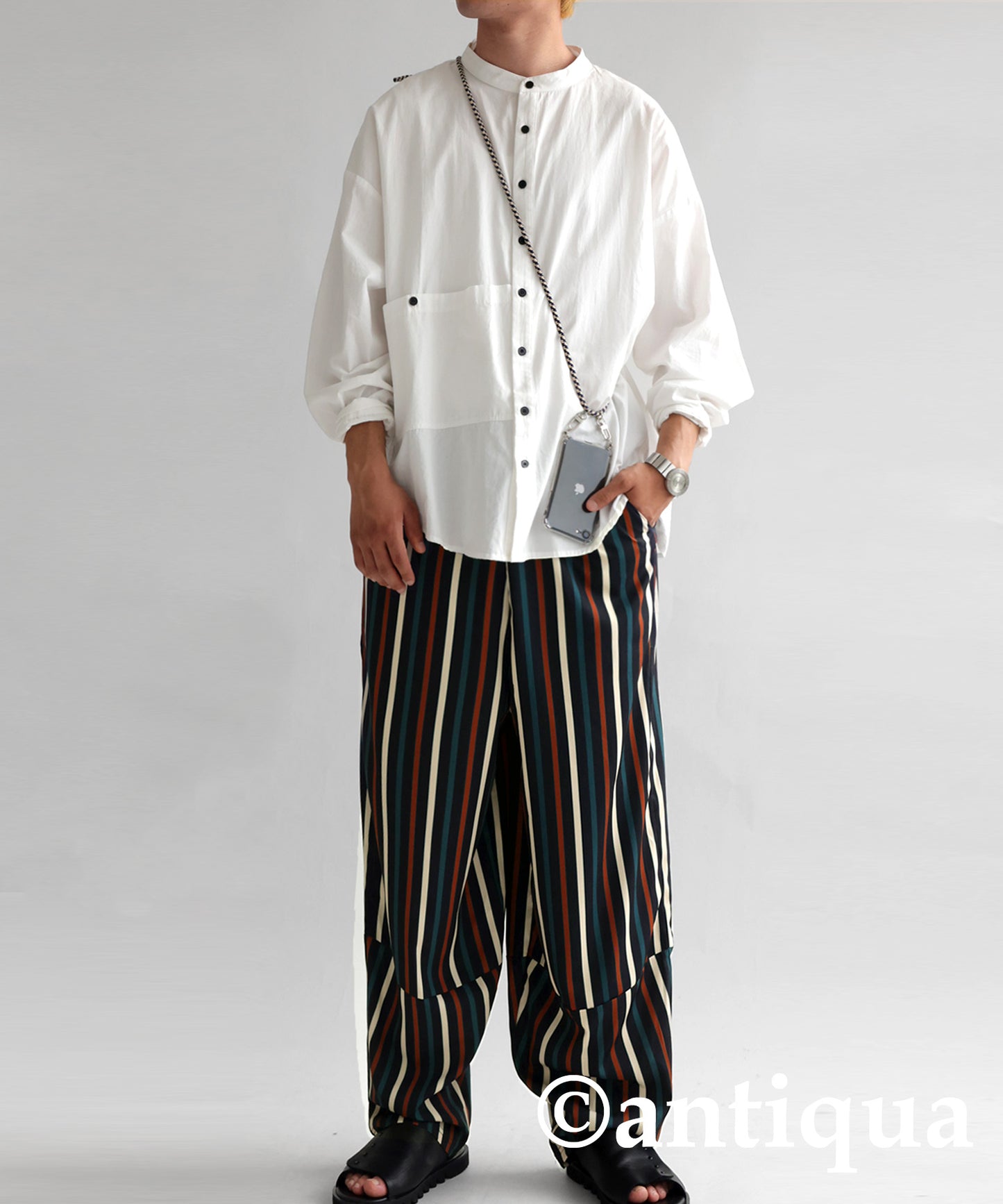 Colorful multi -striped pants Men's