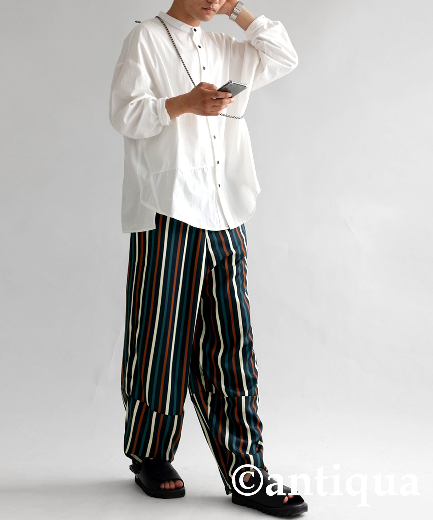 Colorful multi -striped pants Men's