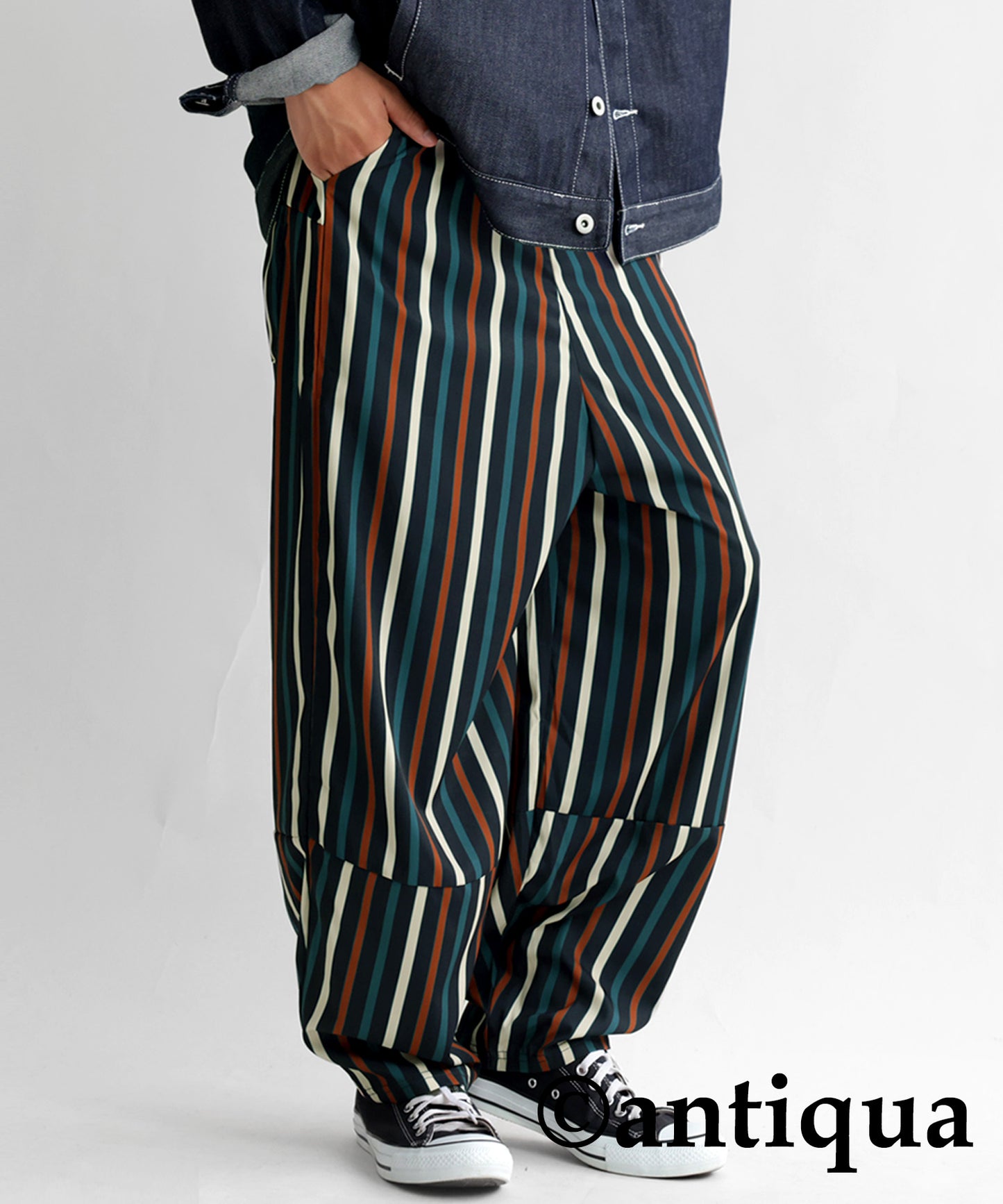 Colorful multi -striped pants Men's